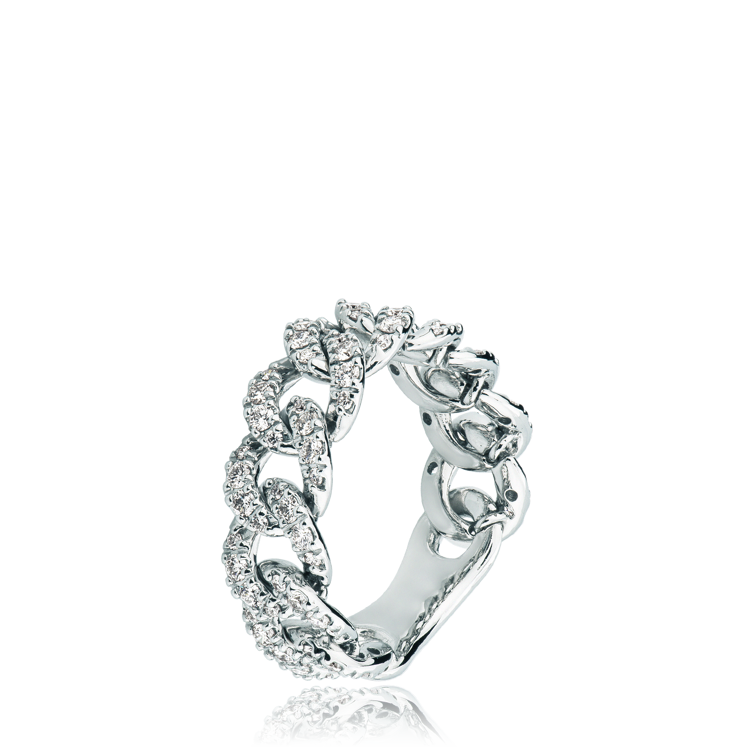 Immagine di Anello con Diamanti in Oro Bianco