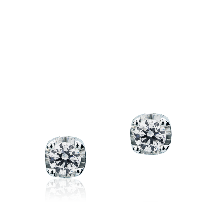 Immagine di Orecchini punto luce in Oro Bianco con Diamante