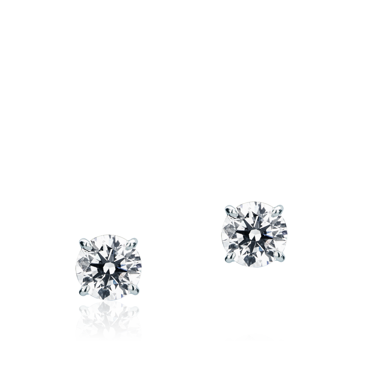 Immagine di Orecchini punto luce griffe a filo in Oro Bianco con Diamante