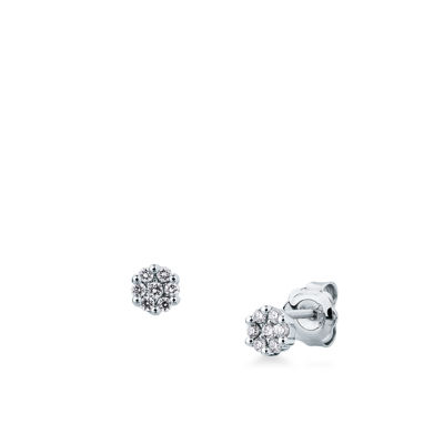 Picture of Pair of hinged earrings with diamond in white gold