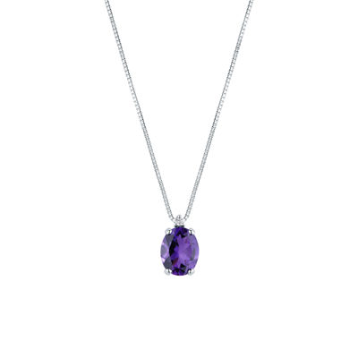 Picture of Necklace with amethyst quartz and diamond in white gold