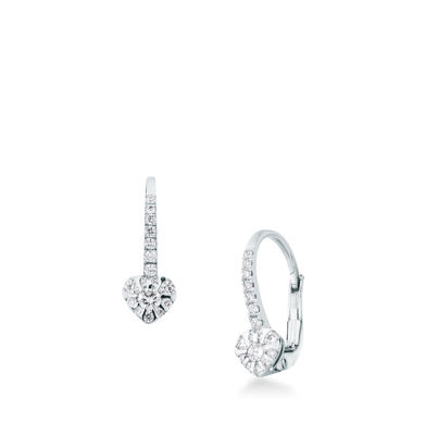 Picture of Pair of hinged-back earrings with diamond in white gold