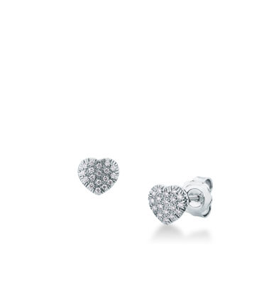 Picture of Pair of hinged earrings with diamond in white gold