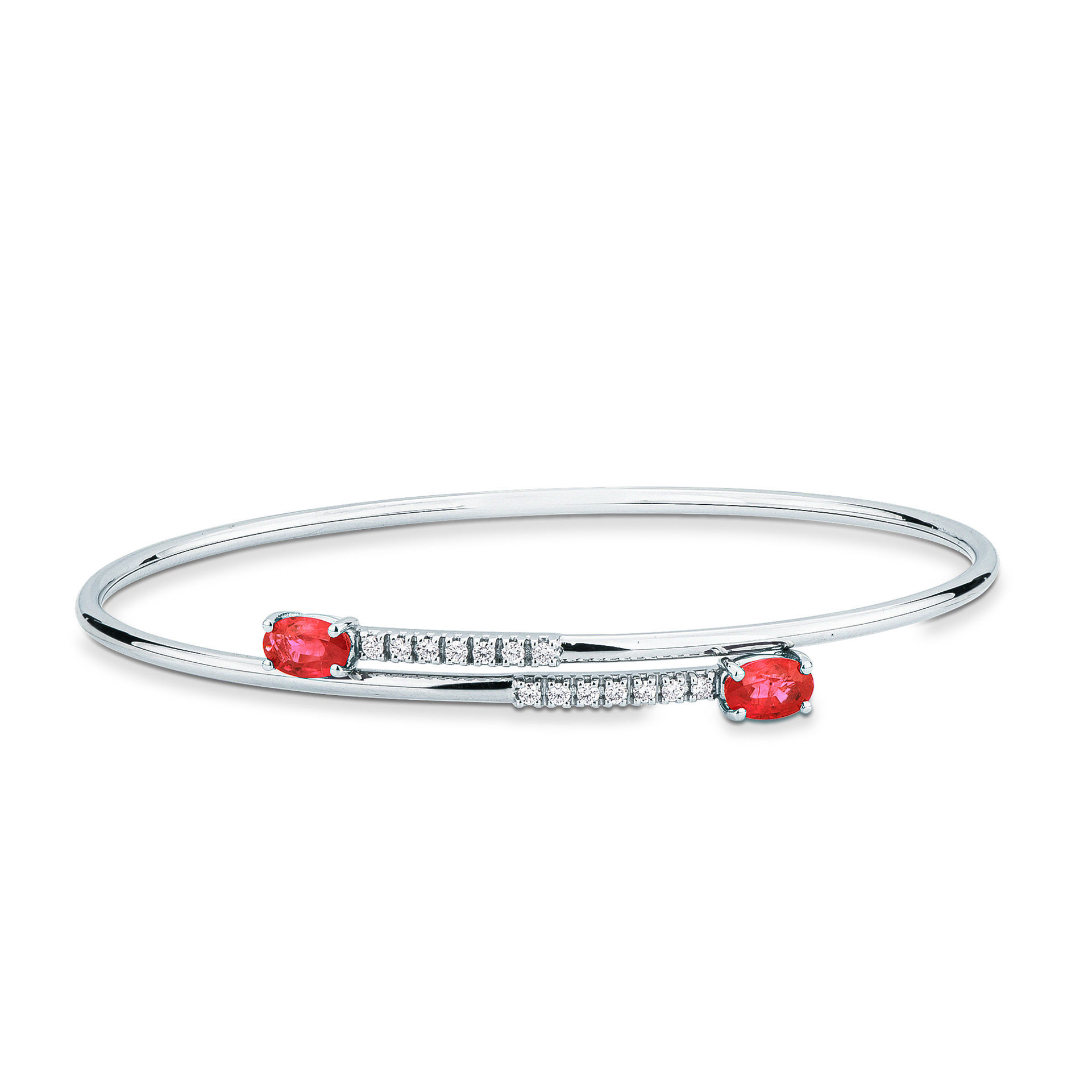 Pulsera con rubí y diamante en oro blanco