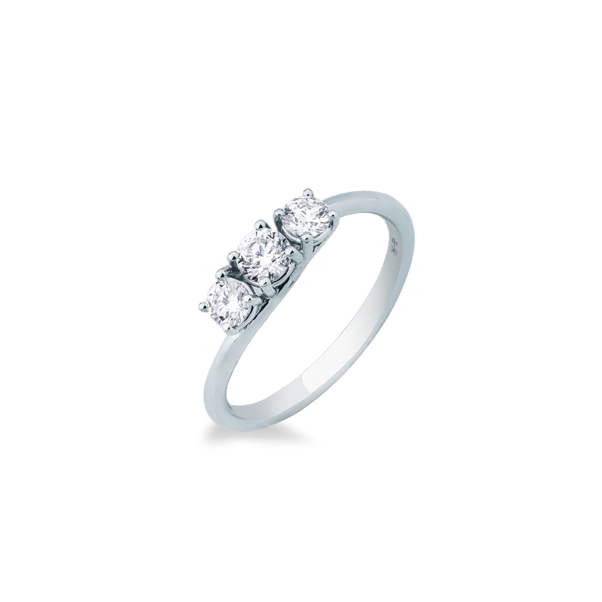 Anillo con diamante en oro blanco
