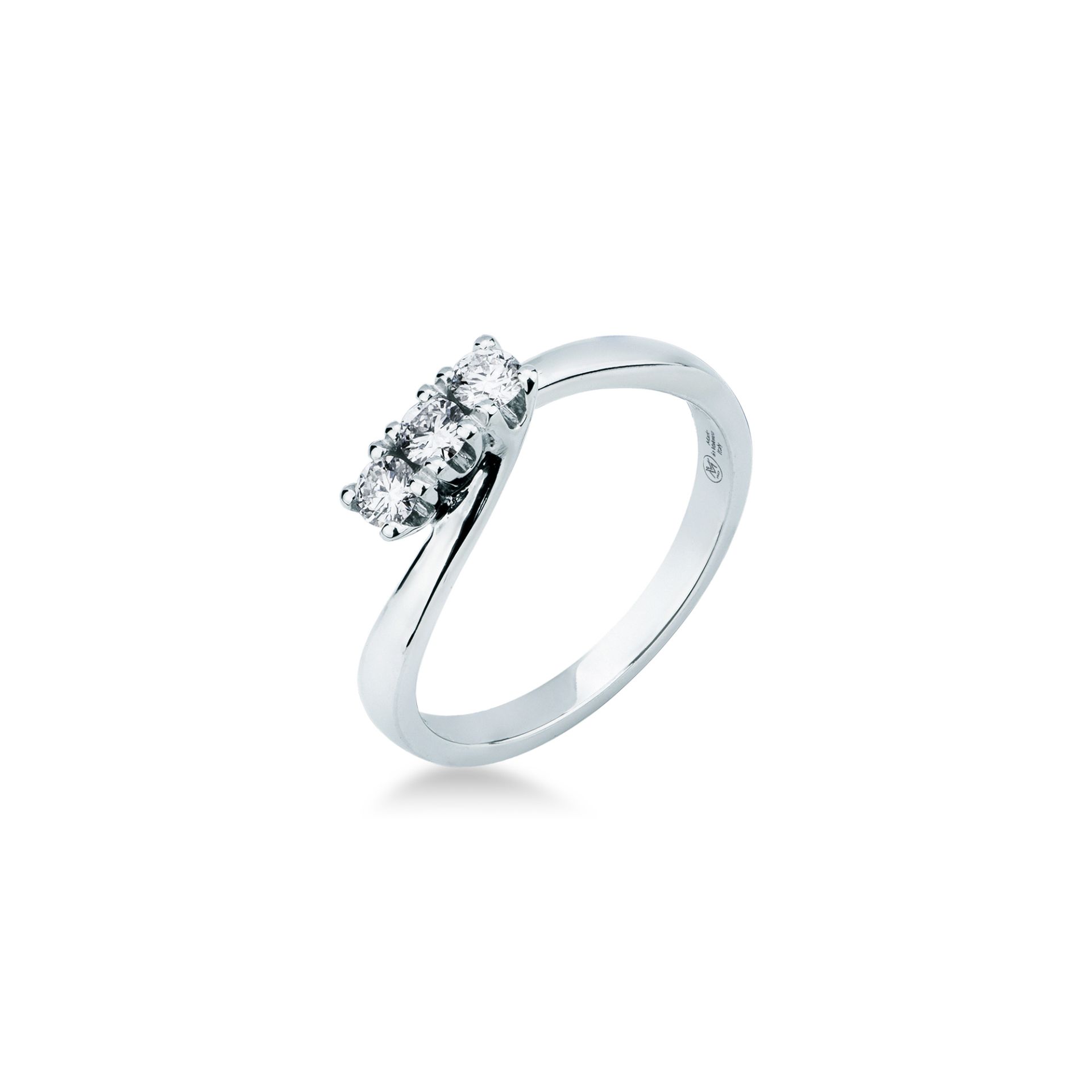 Anillo con diamante en oro blanco