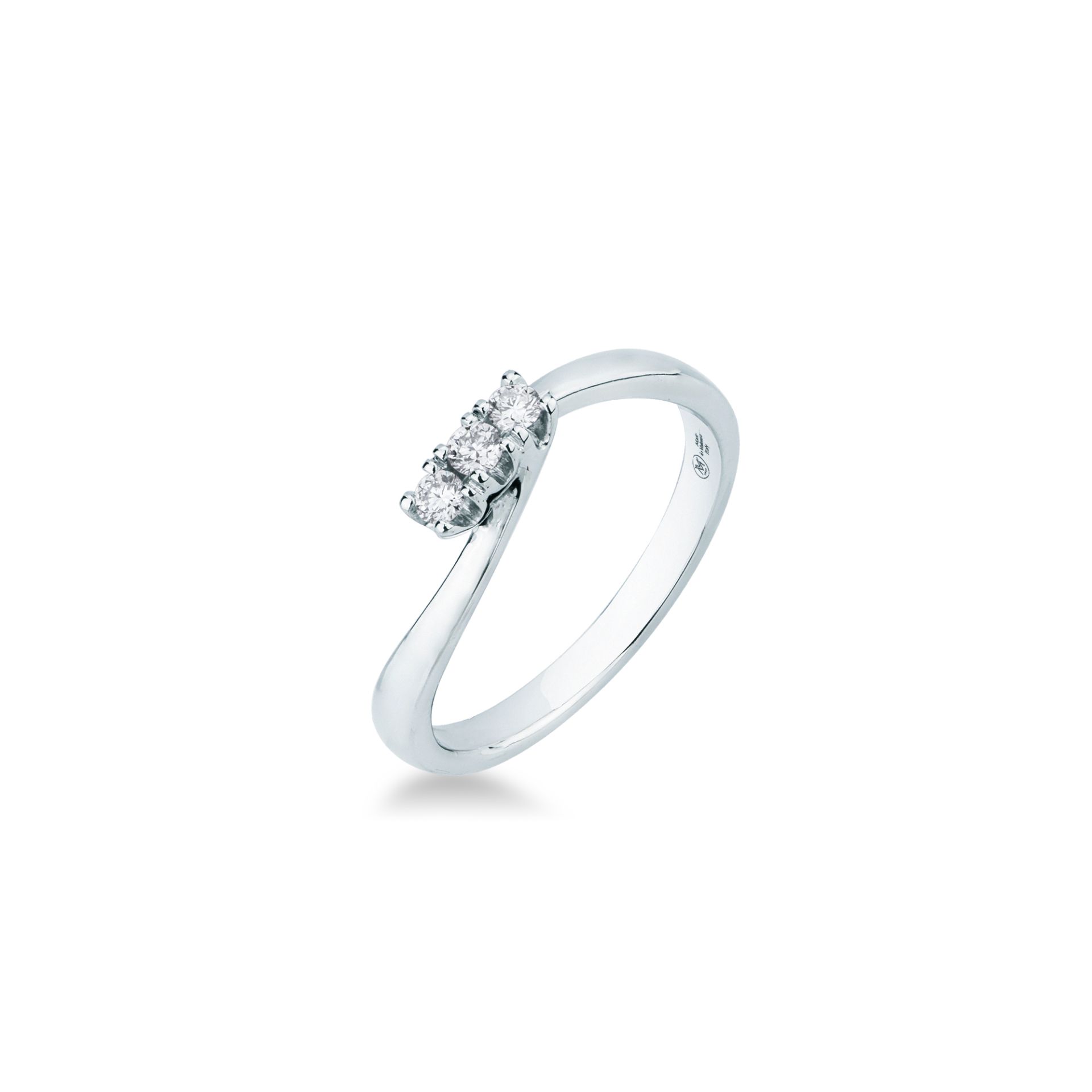 Anillo con diamante en oro blanco