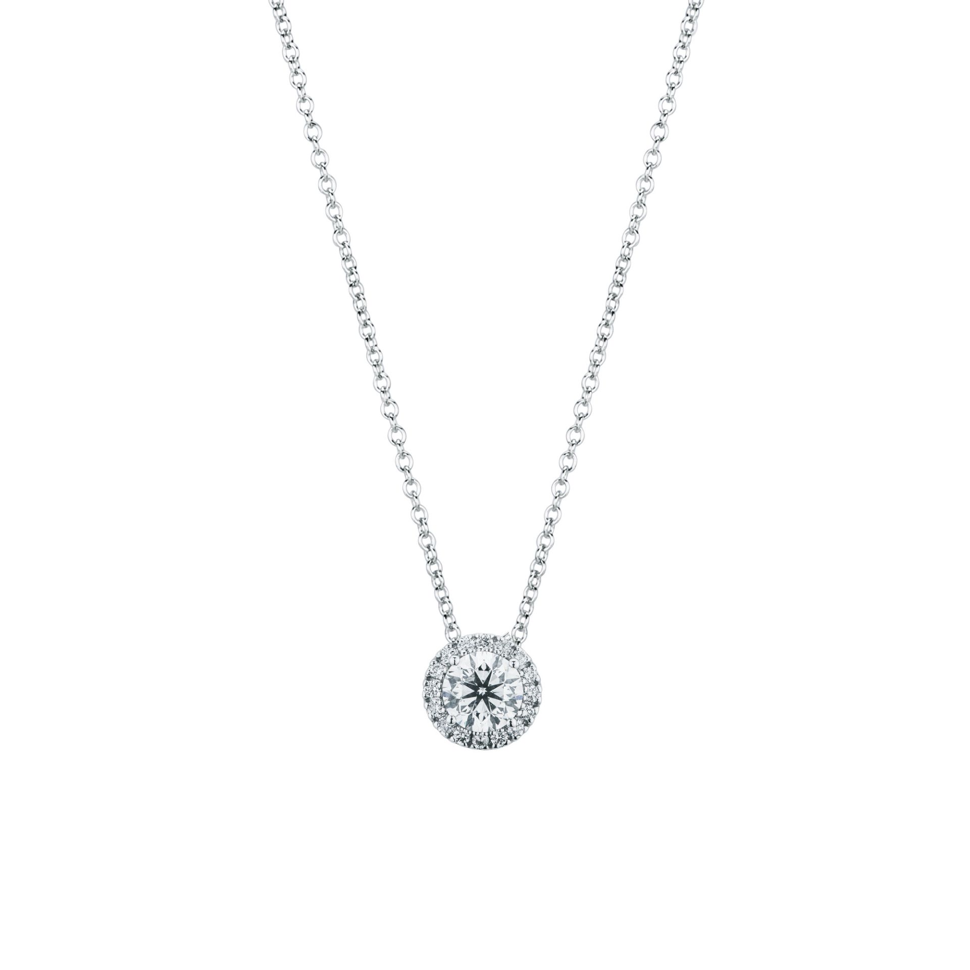 Necklace with diamond in white gold