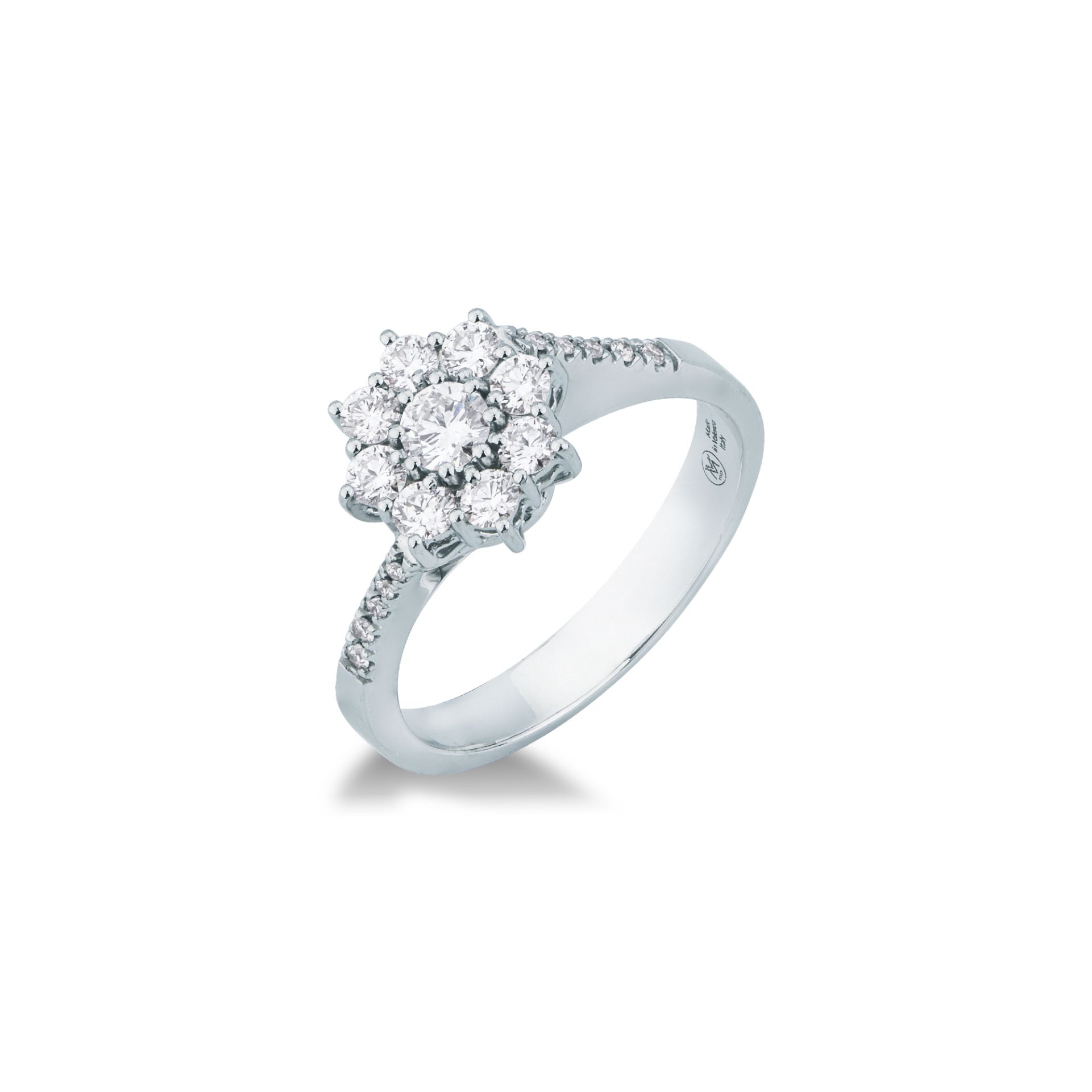 Anello con Diamante in Oro Bianco