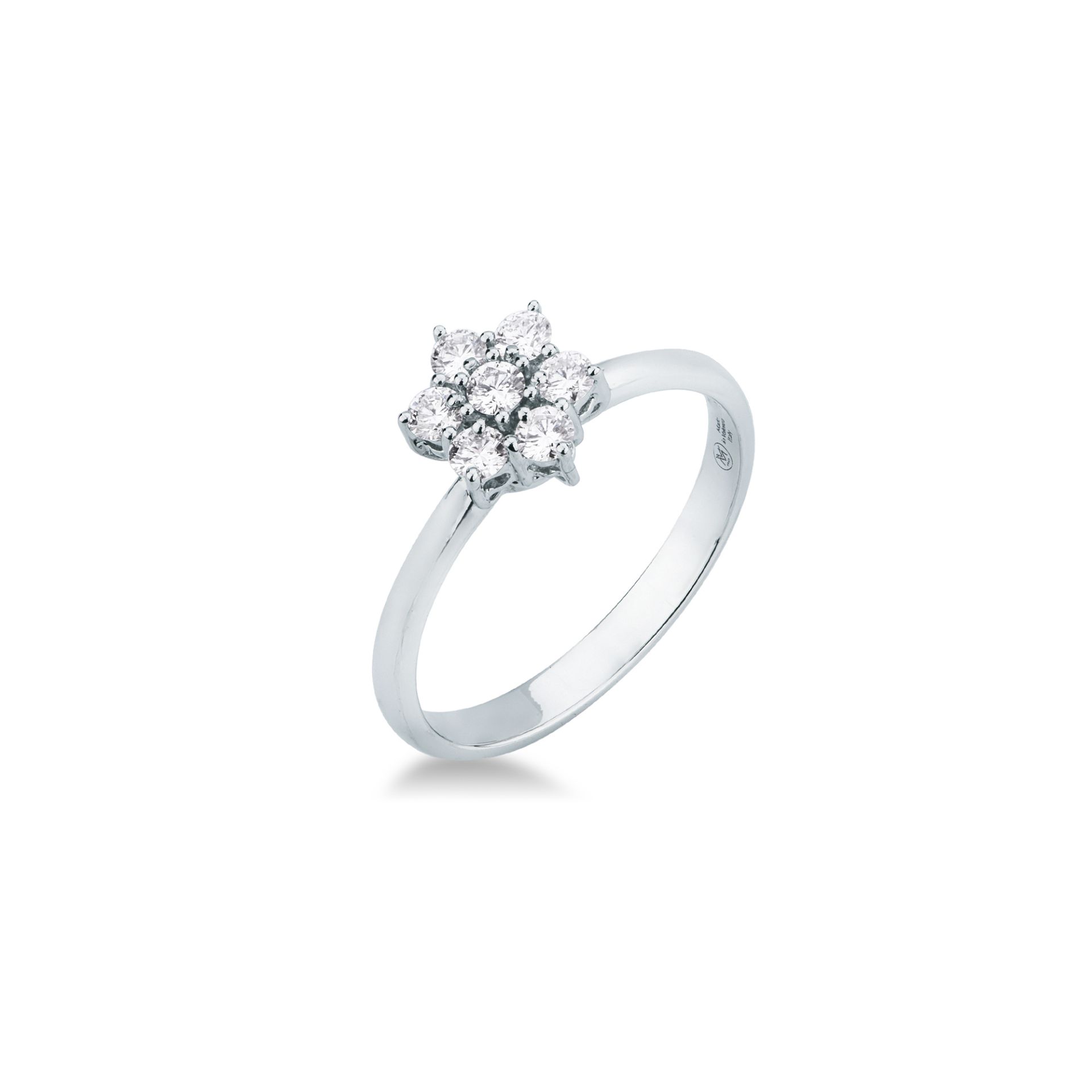 Anello con Diamante in Oro Bianco