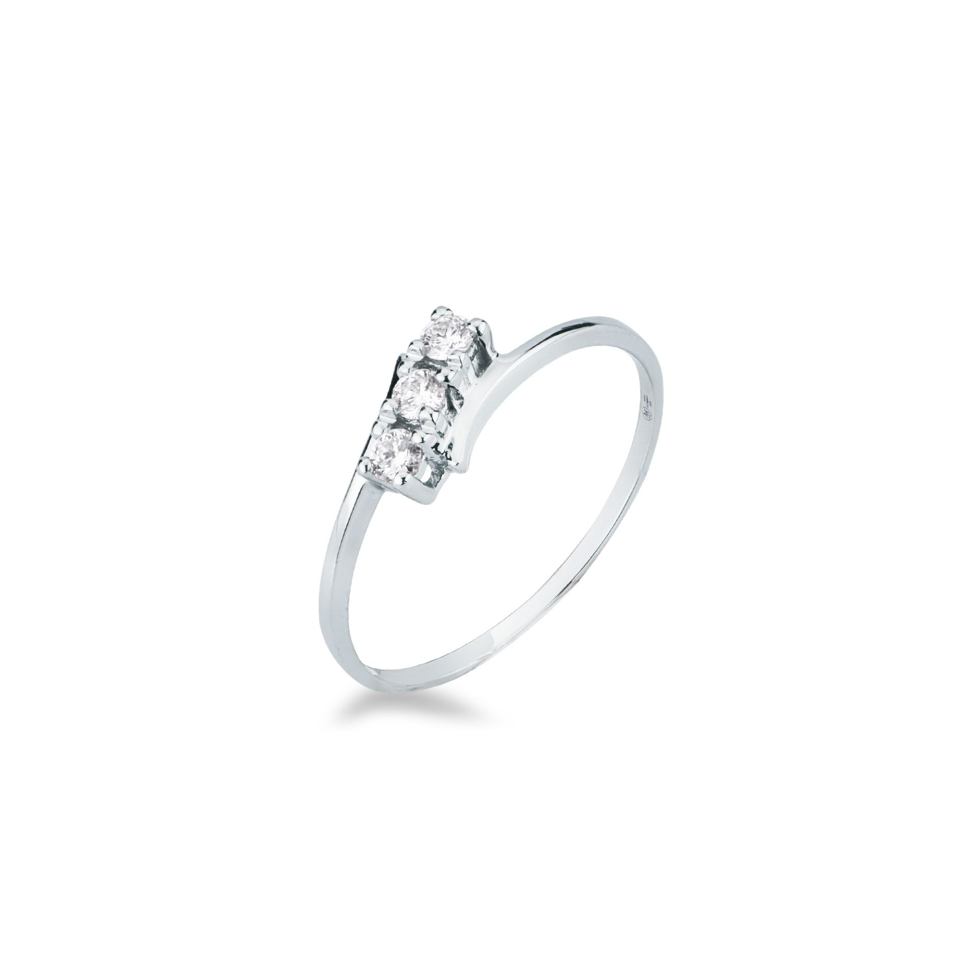 Anillo con diamante en oro blanco