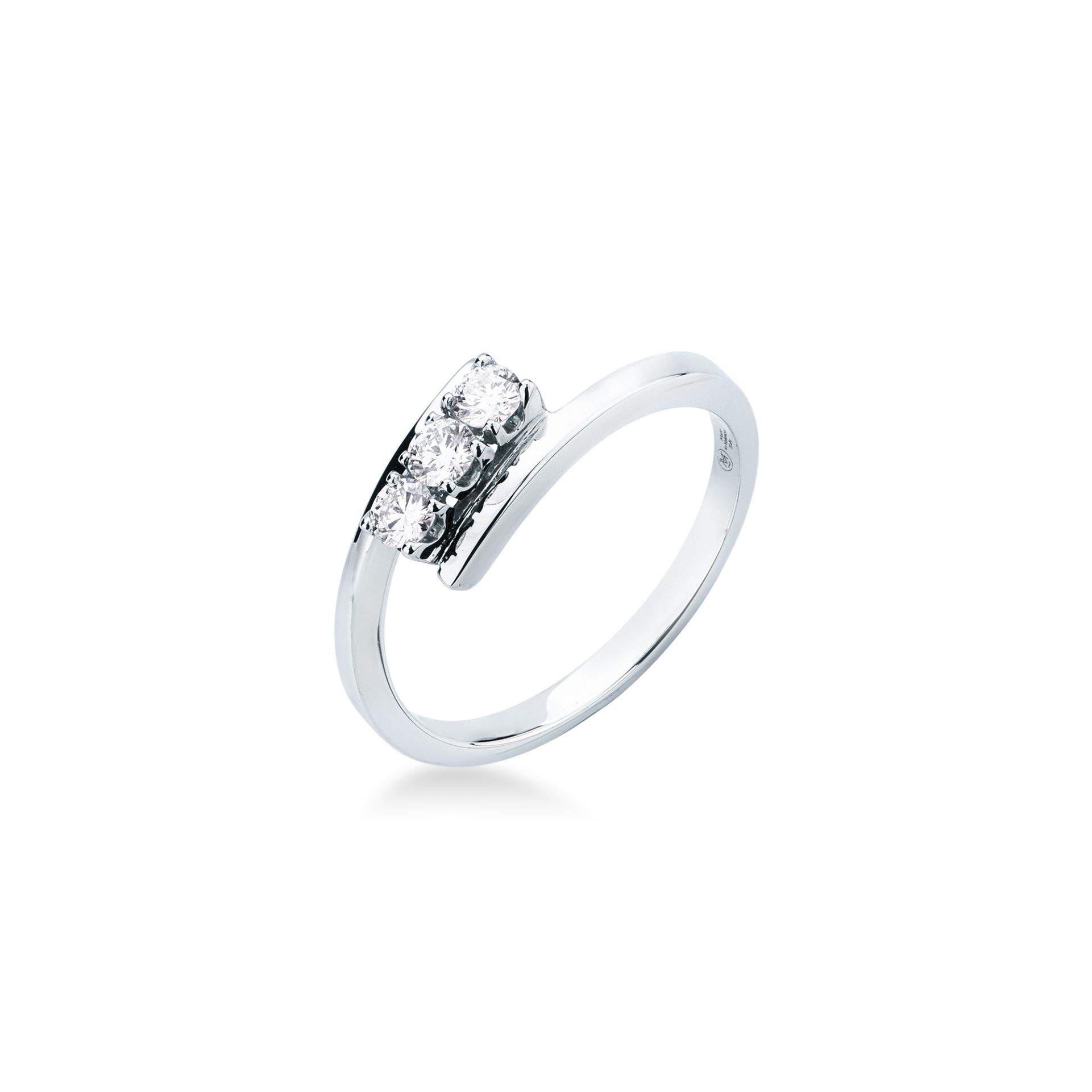 Anillo con diamante en oro blanco