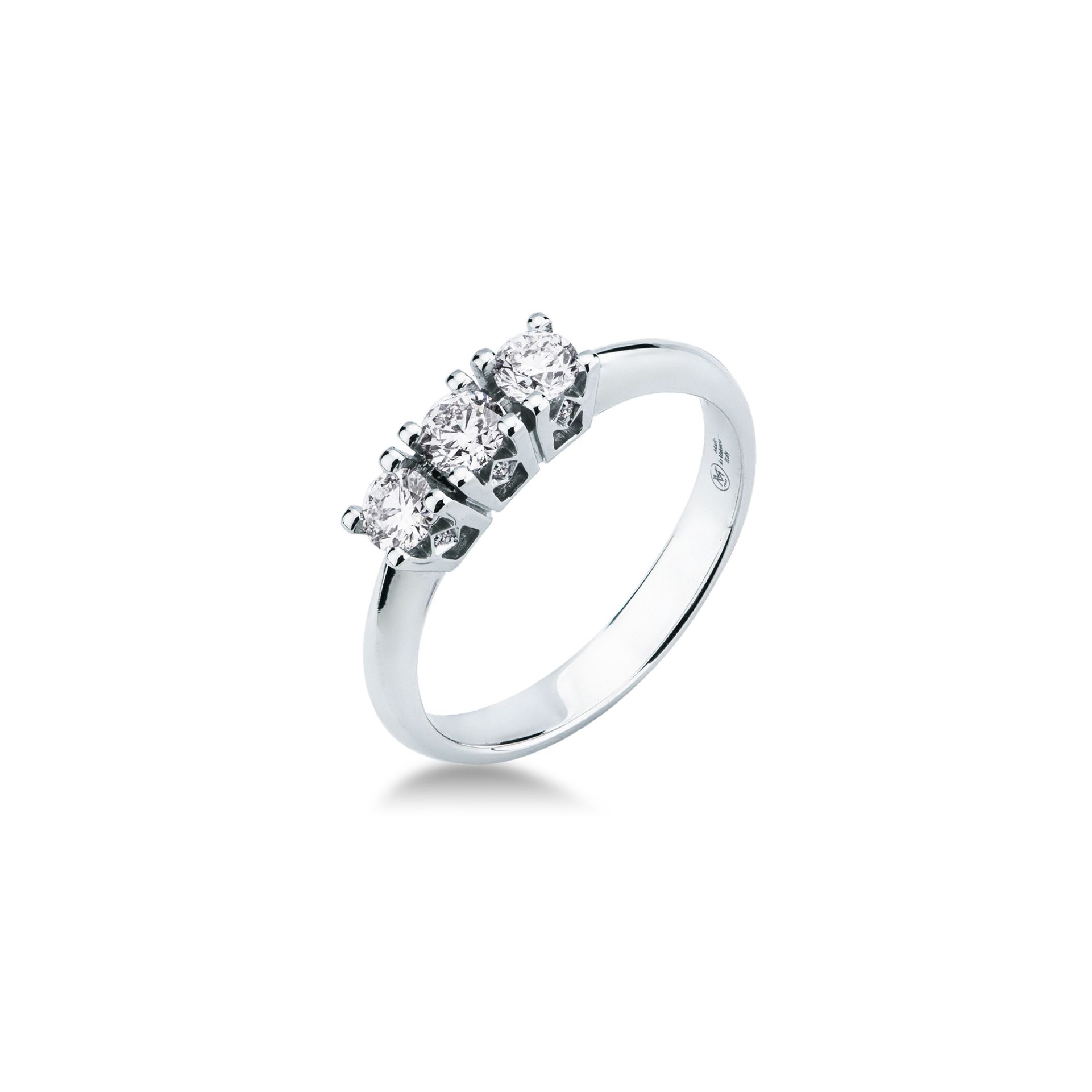 Anillo con diamante en oro blanco