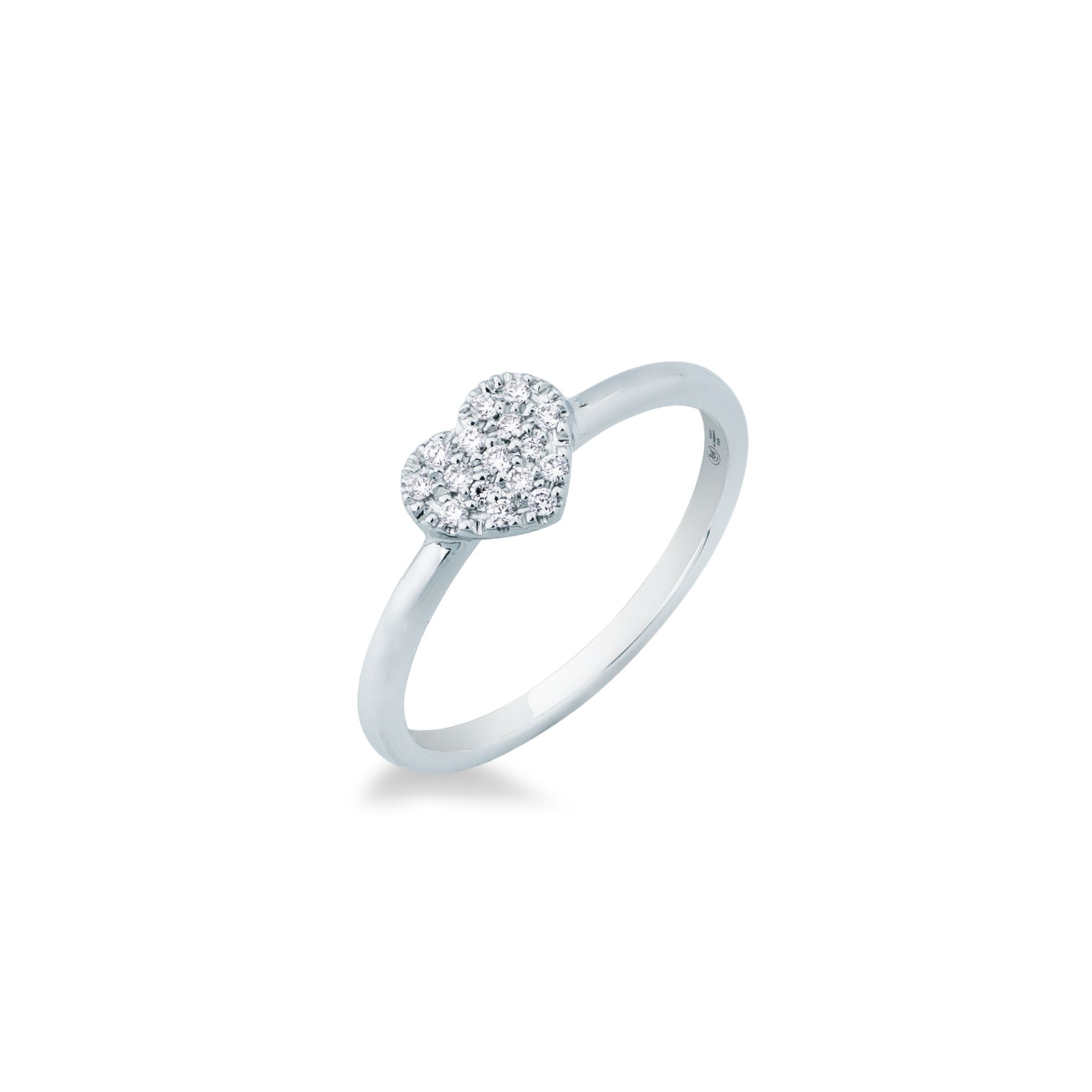 Anillo con diamante en oro blanco
