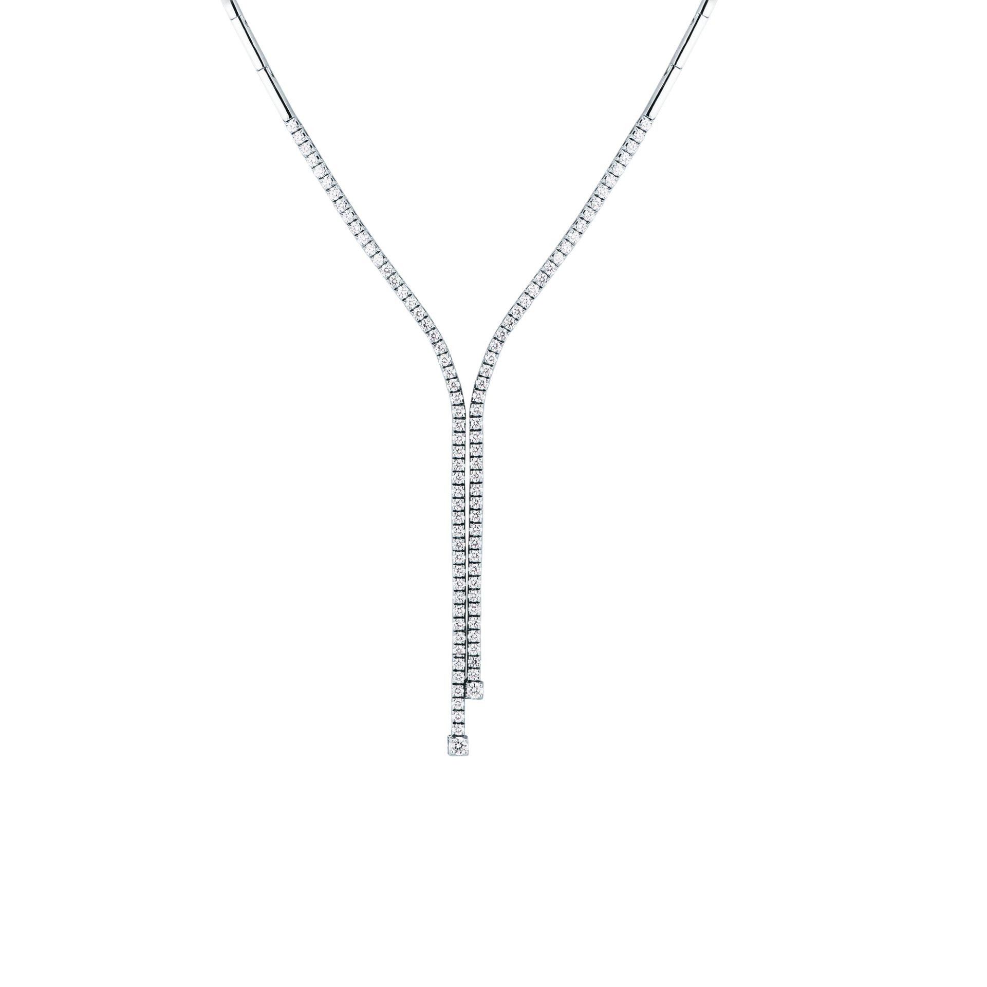 Collar con diamante en oro blanco