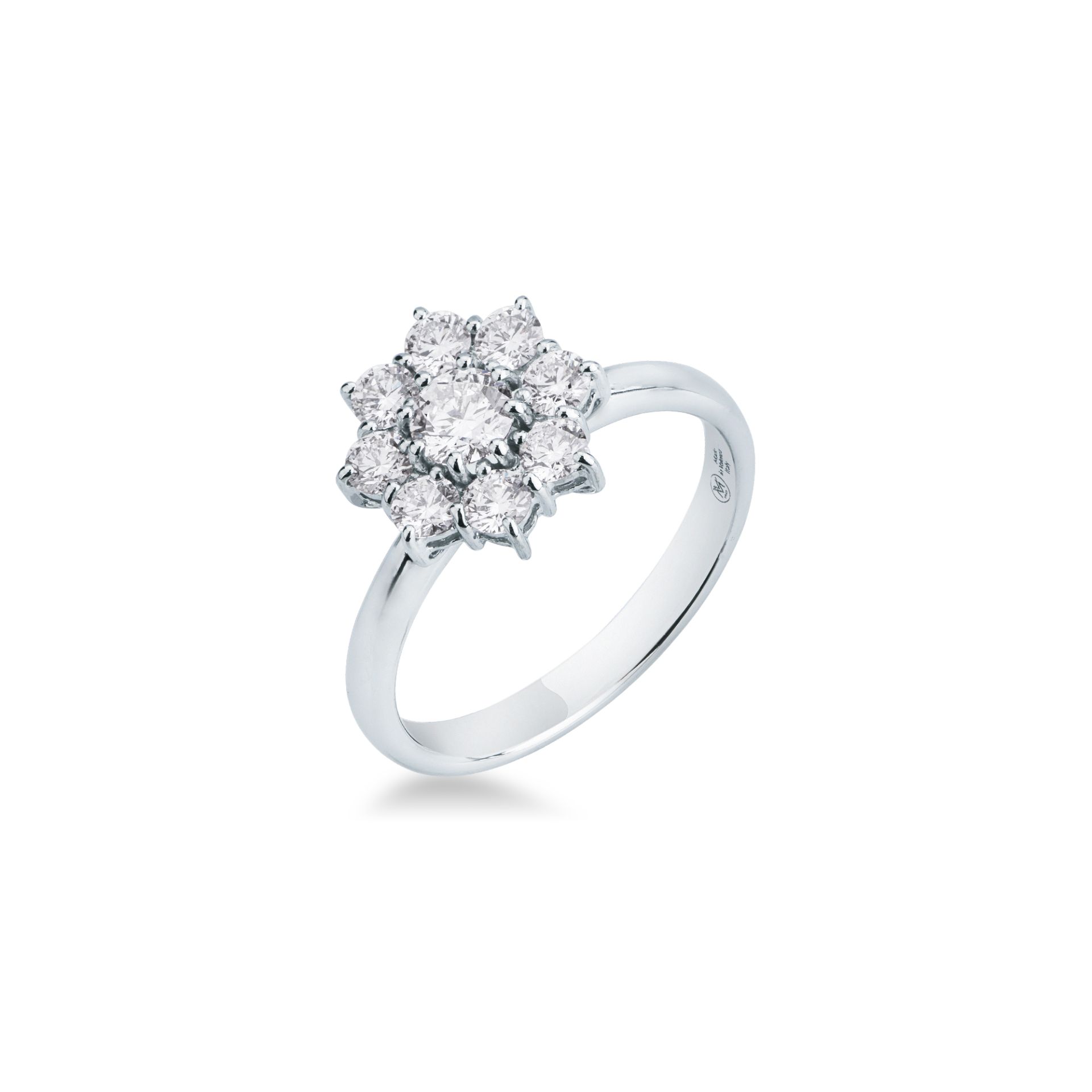 Anillo con diamante en oro blanco
