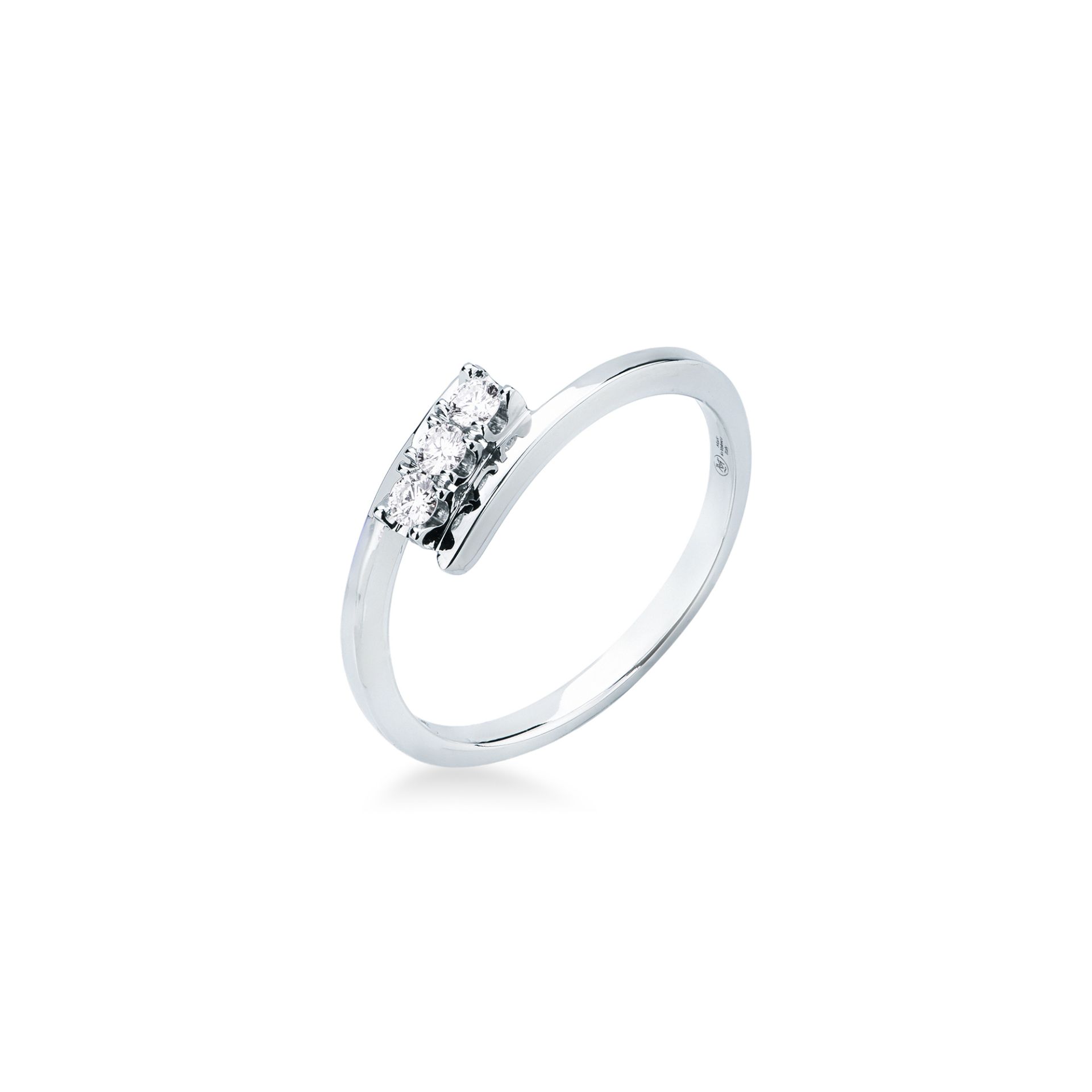 Anillo con diamante en oro blanco