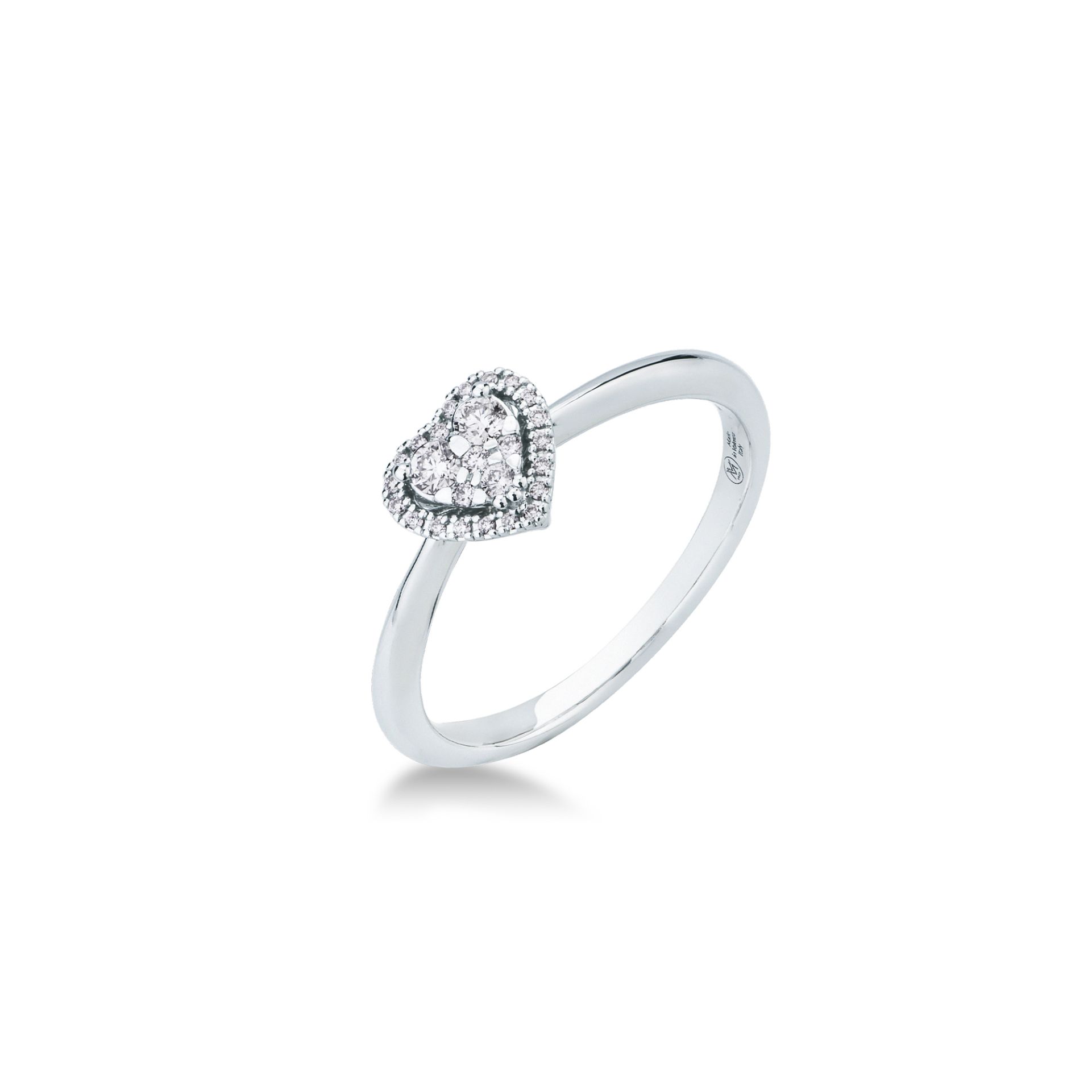 Anello con Diamante in Oro Bianco