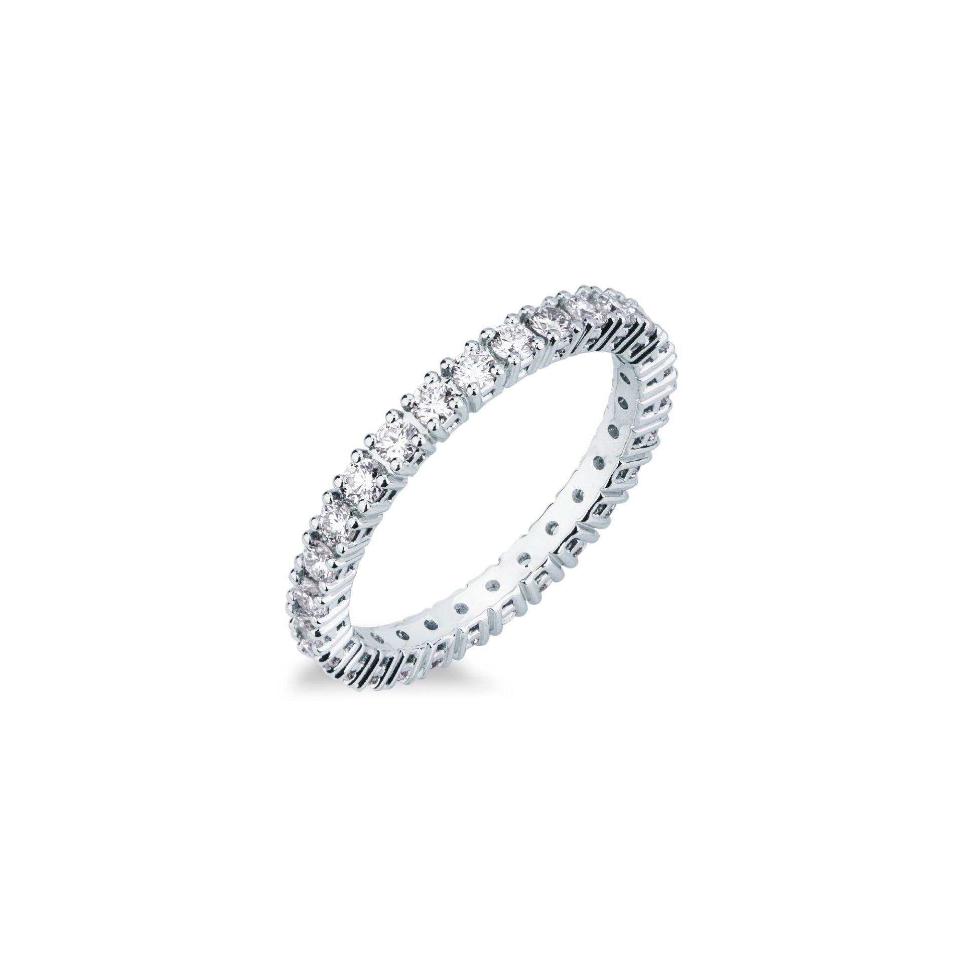 Anillo con diamante en oro blanco