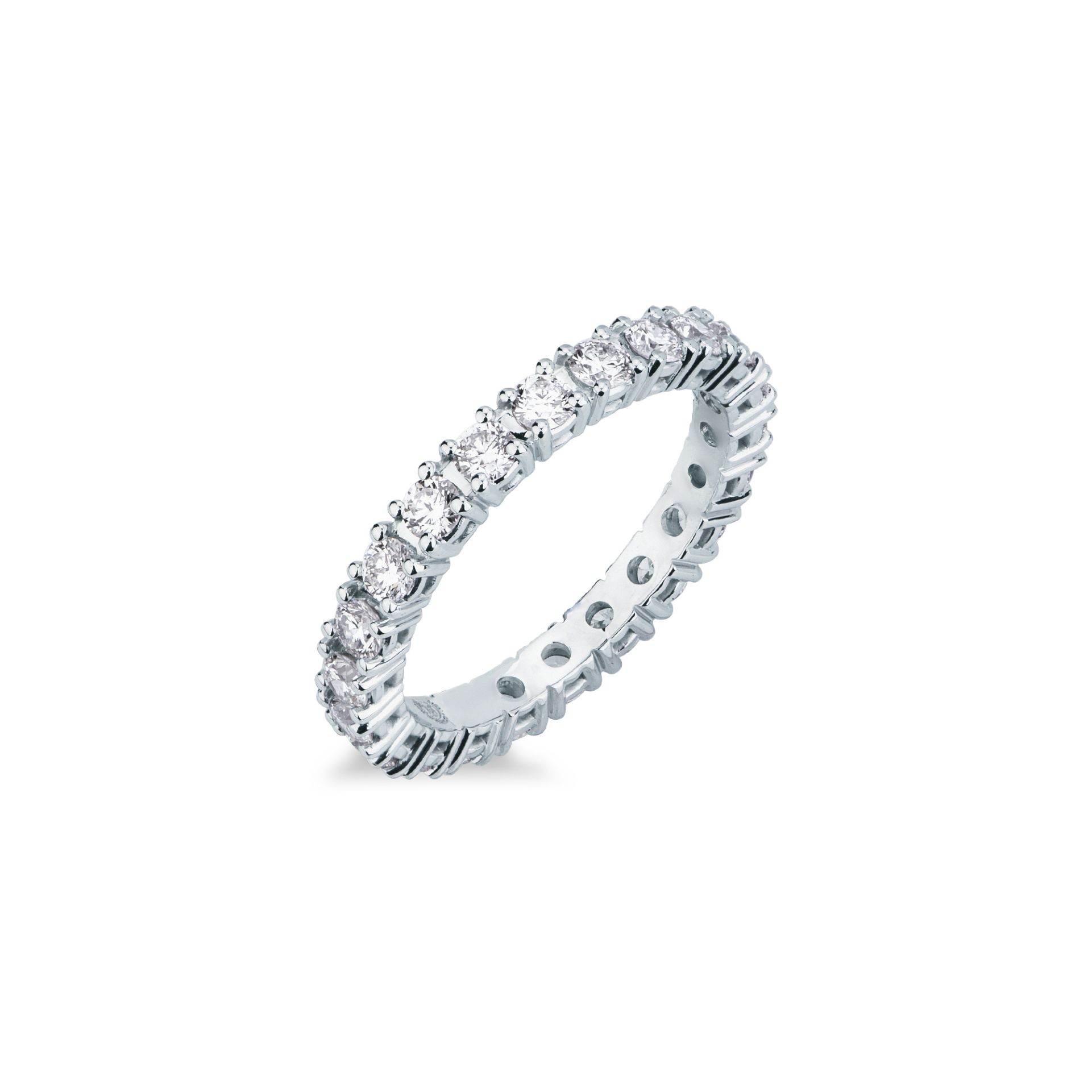 Anillo con diamante en oro blanco