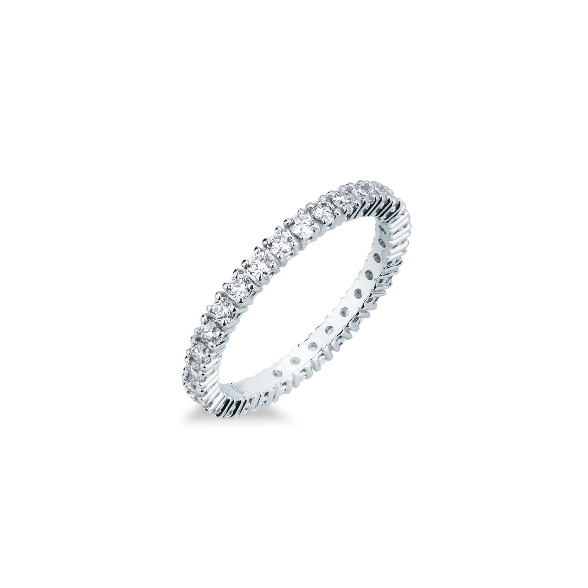 Anillo con diamante en oro blanco