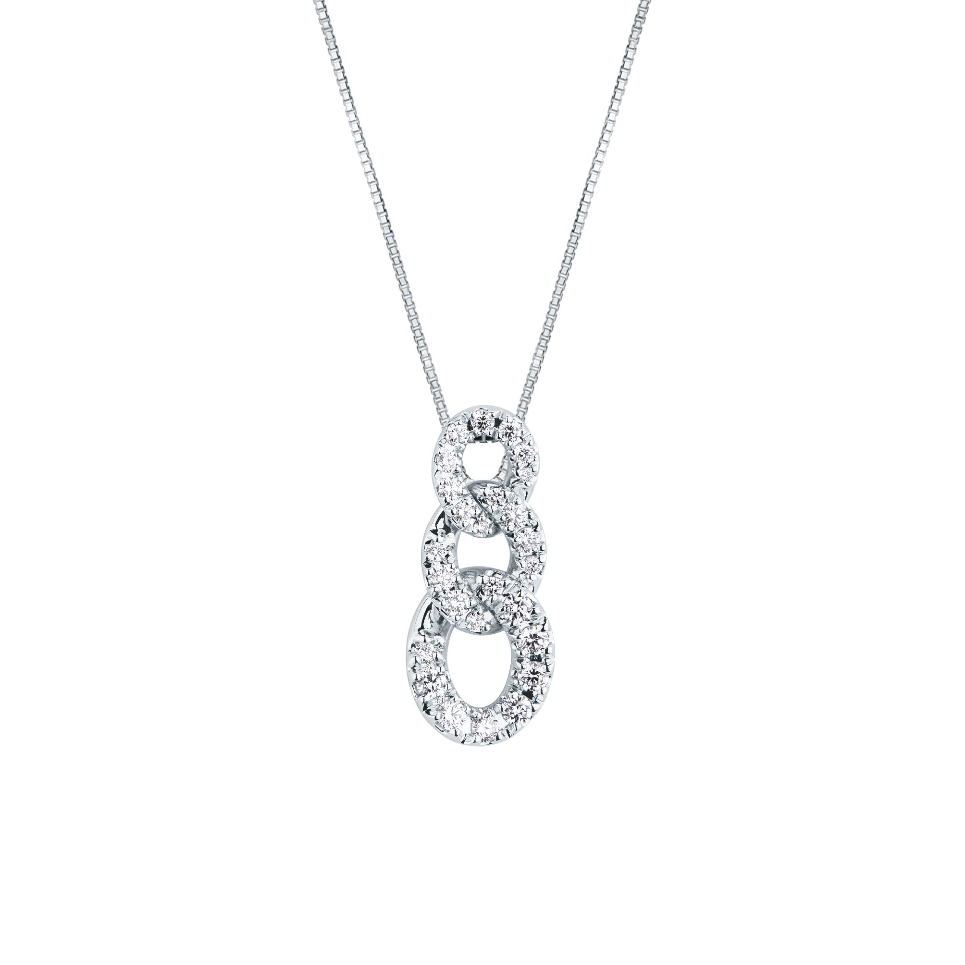 Necklace with diamond in white gold