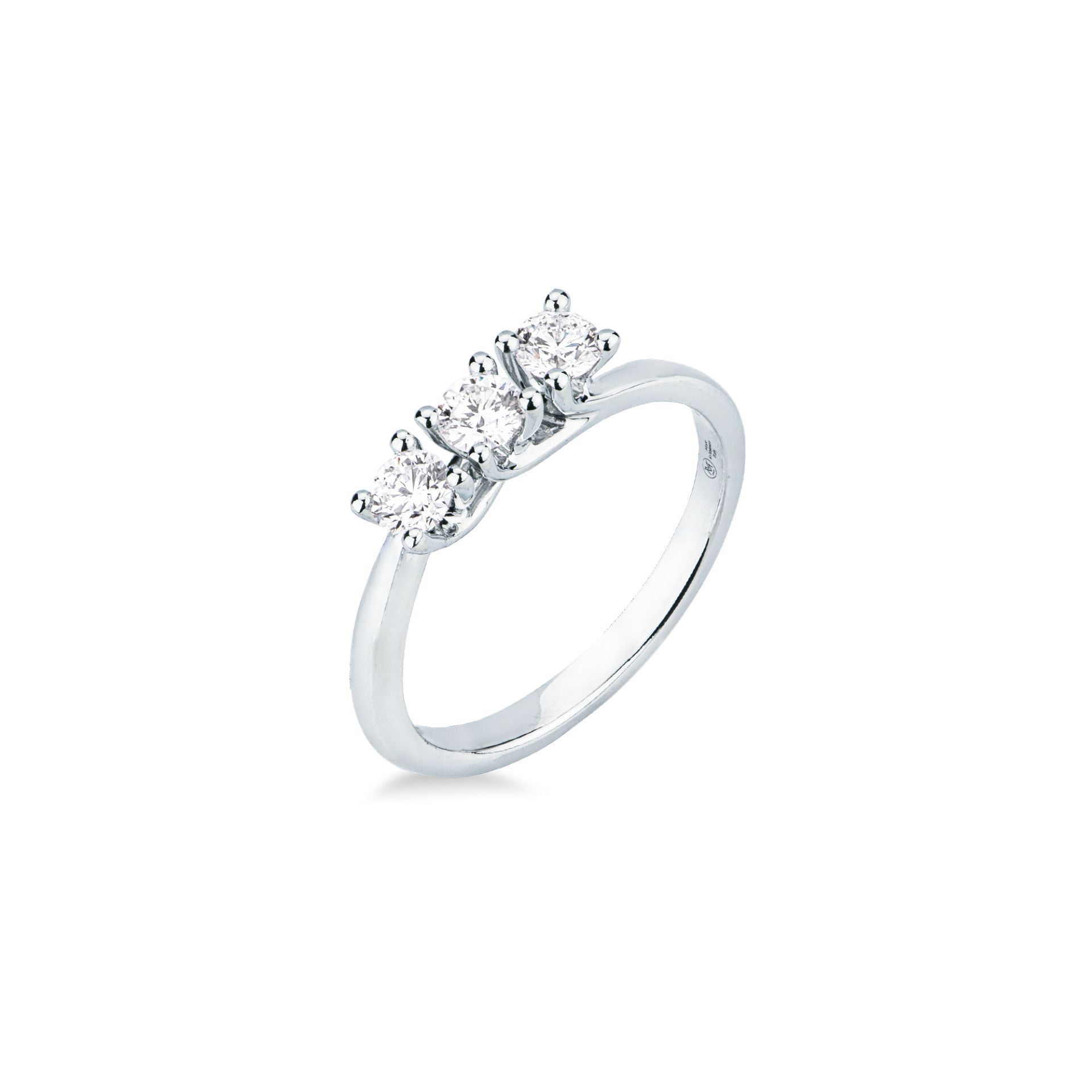Anillo con diamante en oro blanco