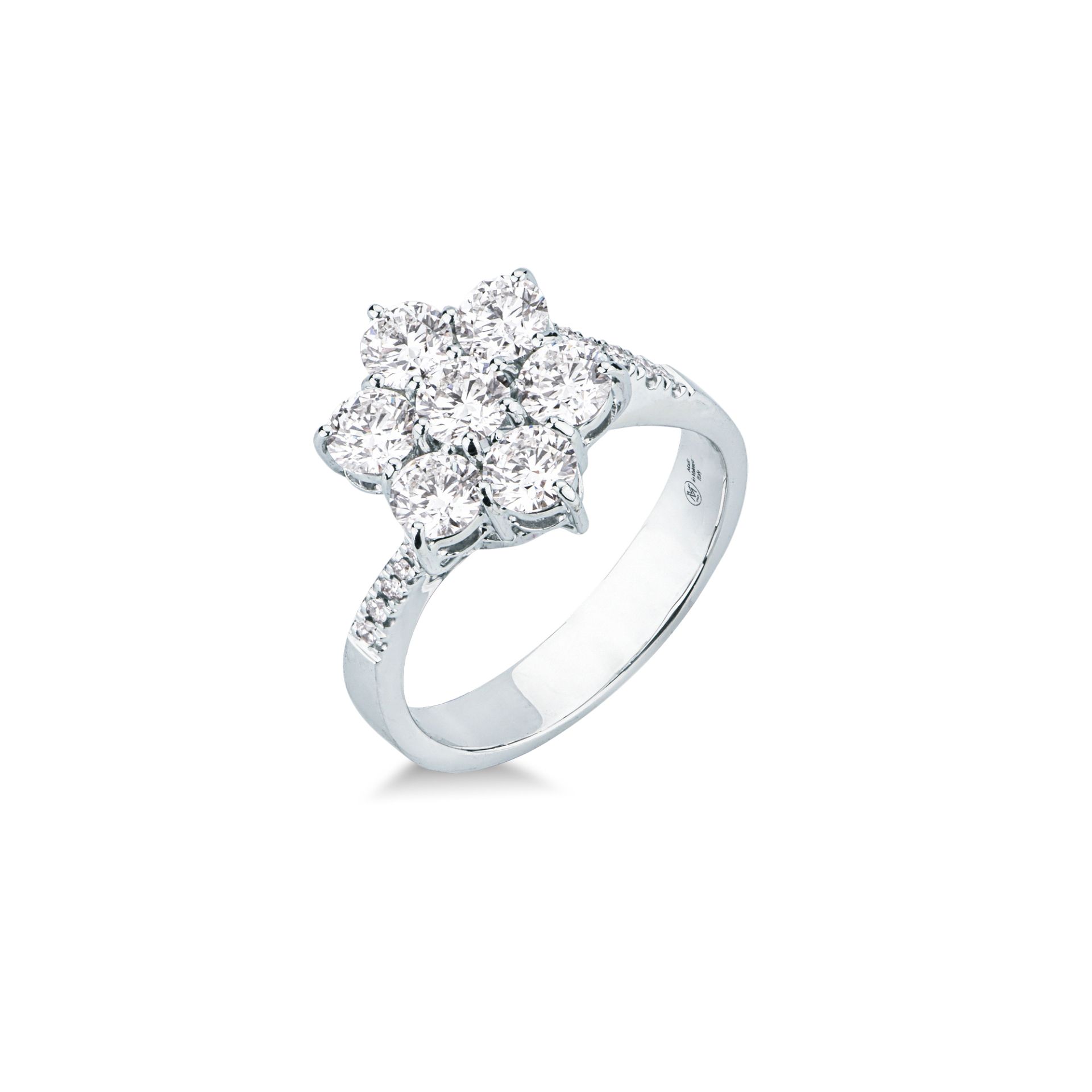Anillo con diamante en oro blanco