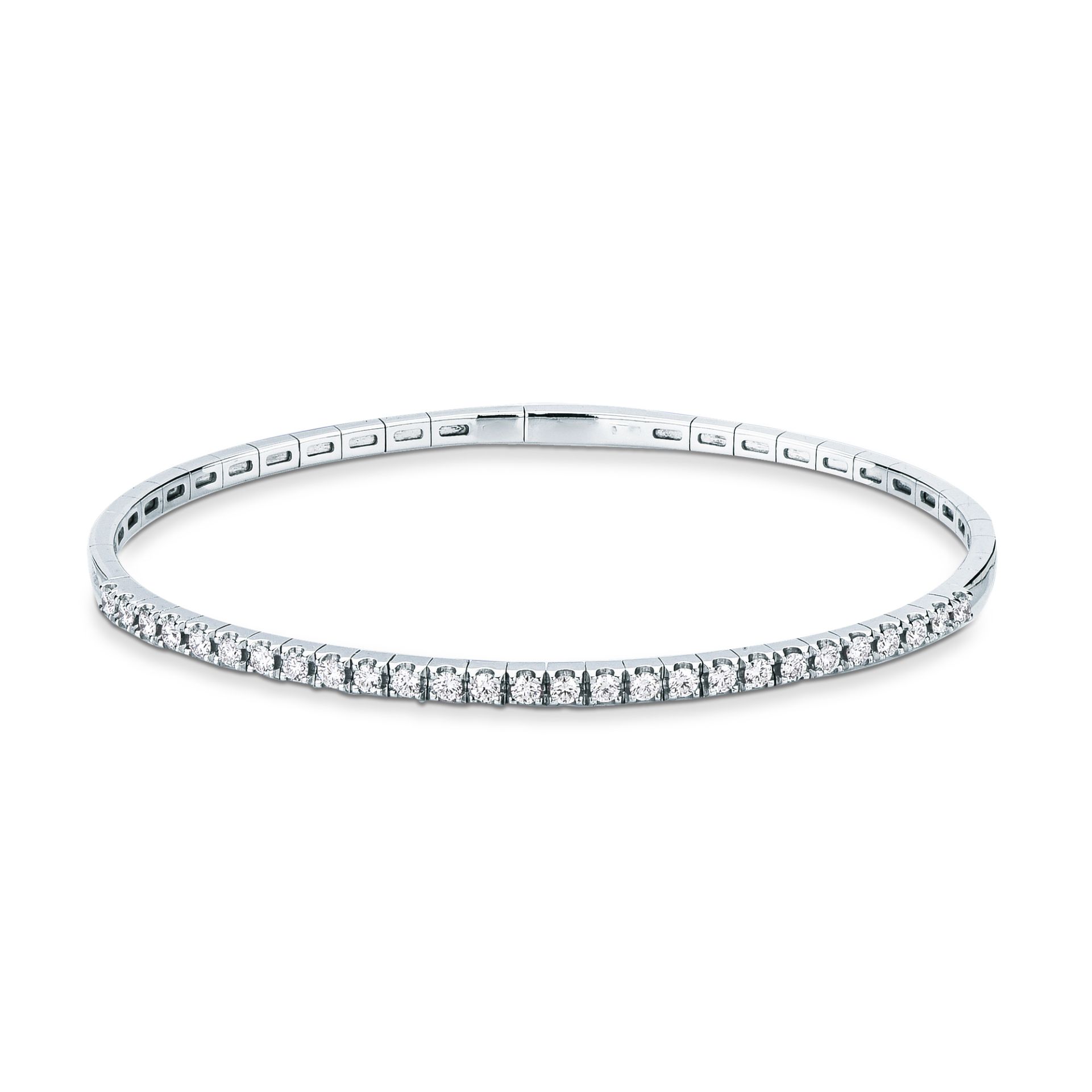 Pulsera con diamante en oro blanco