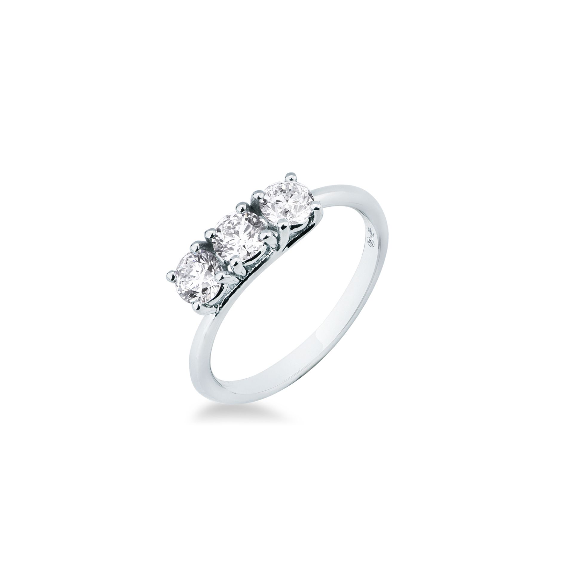 Anillo con diamante en oro blanco