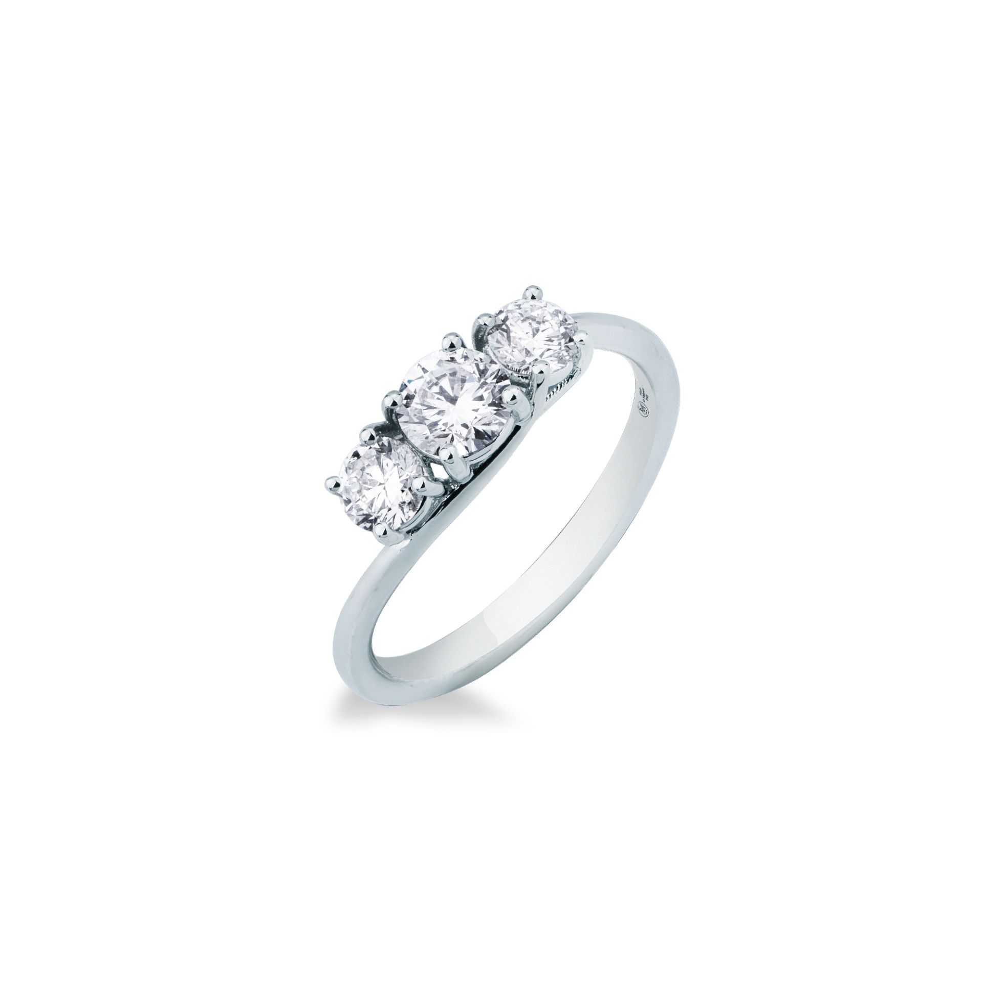Anillo con diamante en oro blanco
