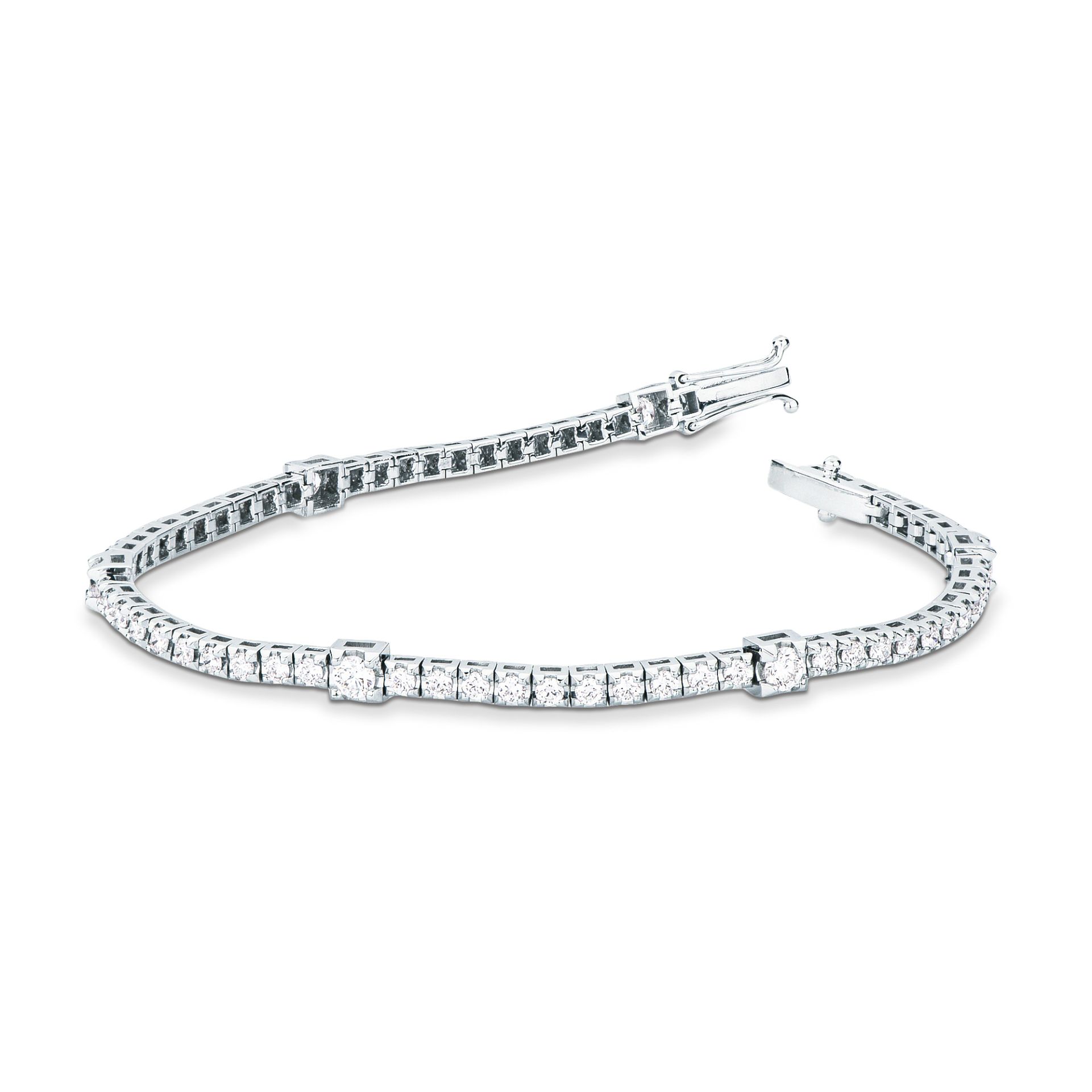 Pulsera con diamante en oro blanco