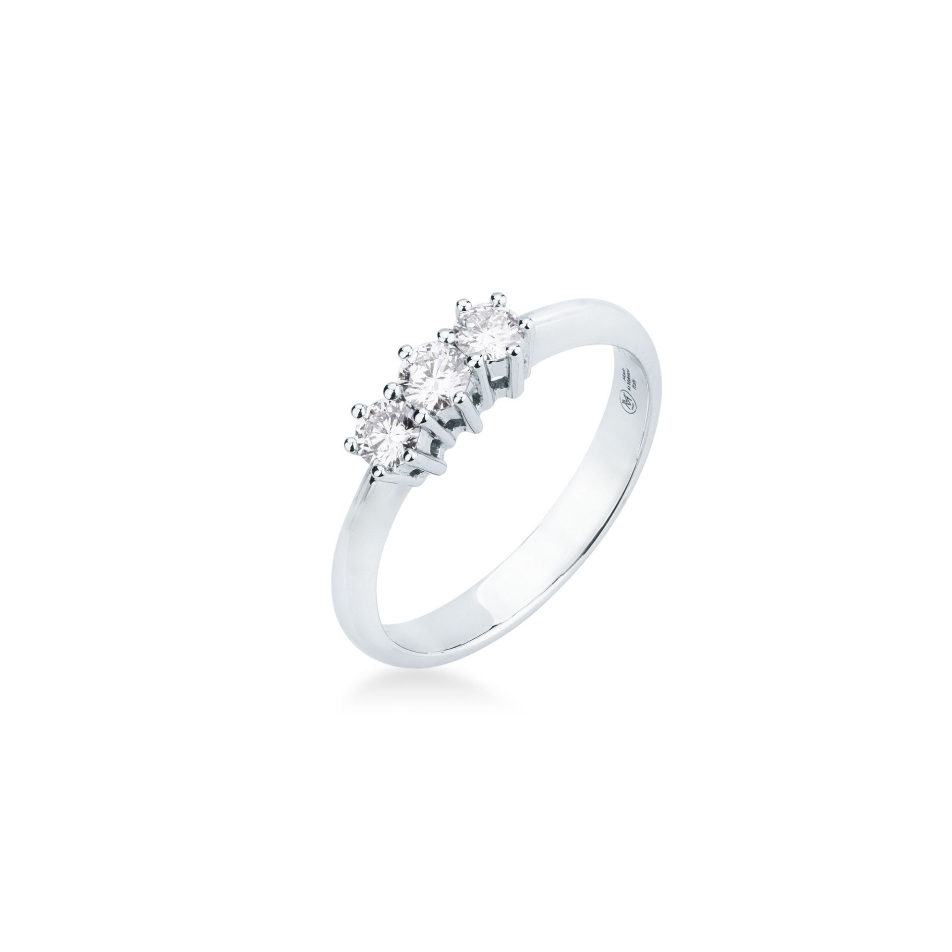 Anillo con diamante en oro blanco