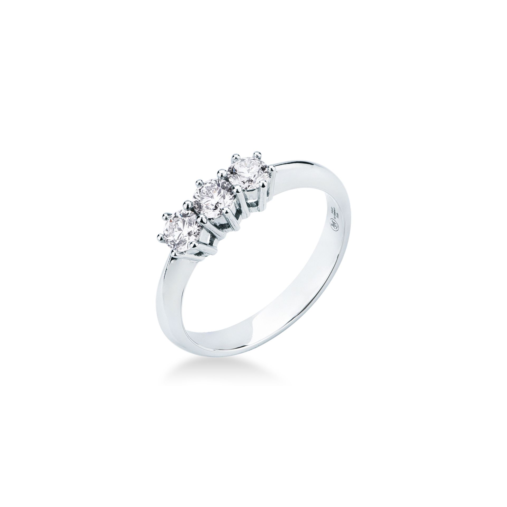 Anillo con diamante en oro blanco