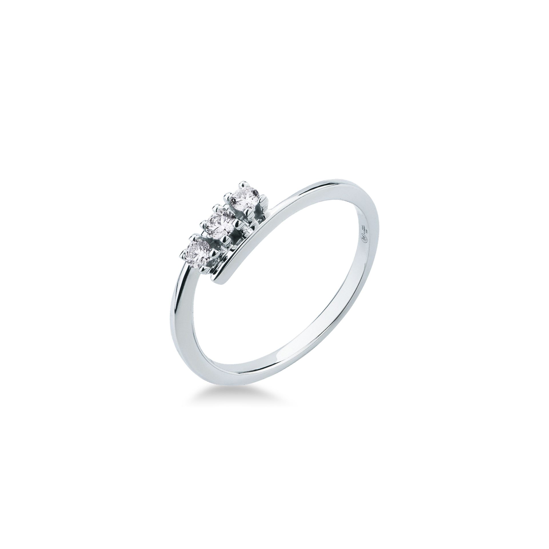 Anillo con diamante en oro blanco