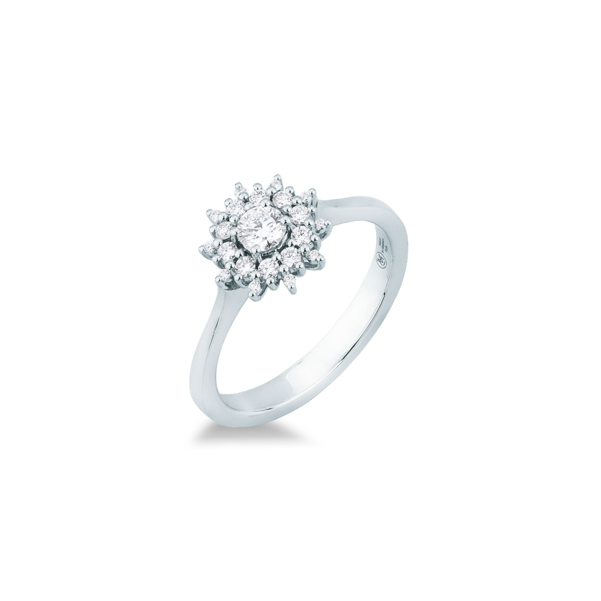 Anello con Diamante in Oro Bianco