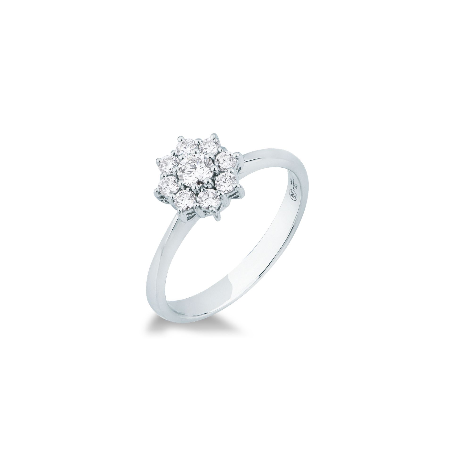 Anello con Diamante in Oro Bianco
