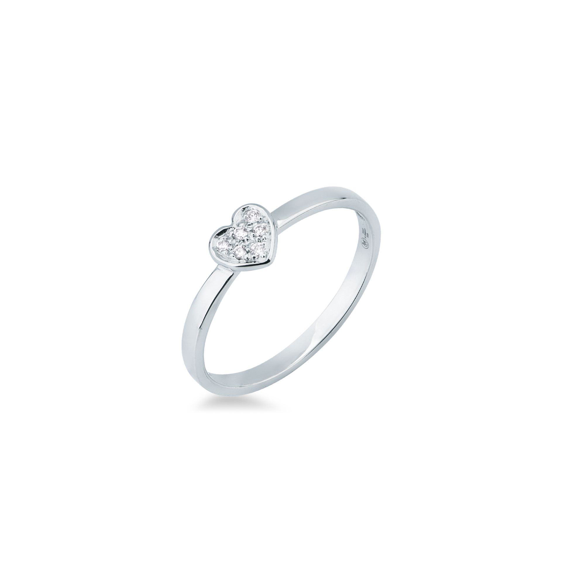 Anello con Diamante in Oro Bianco