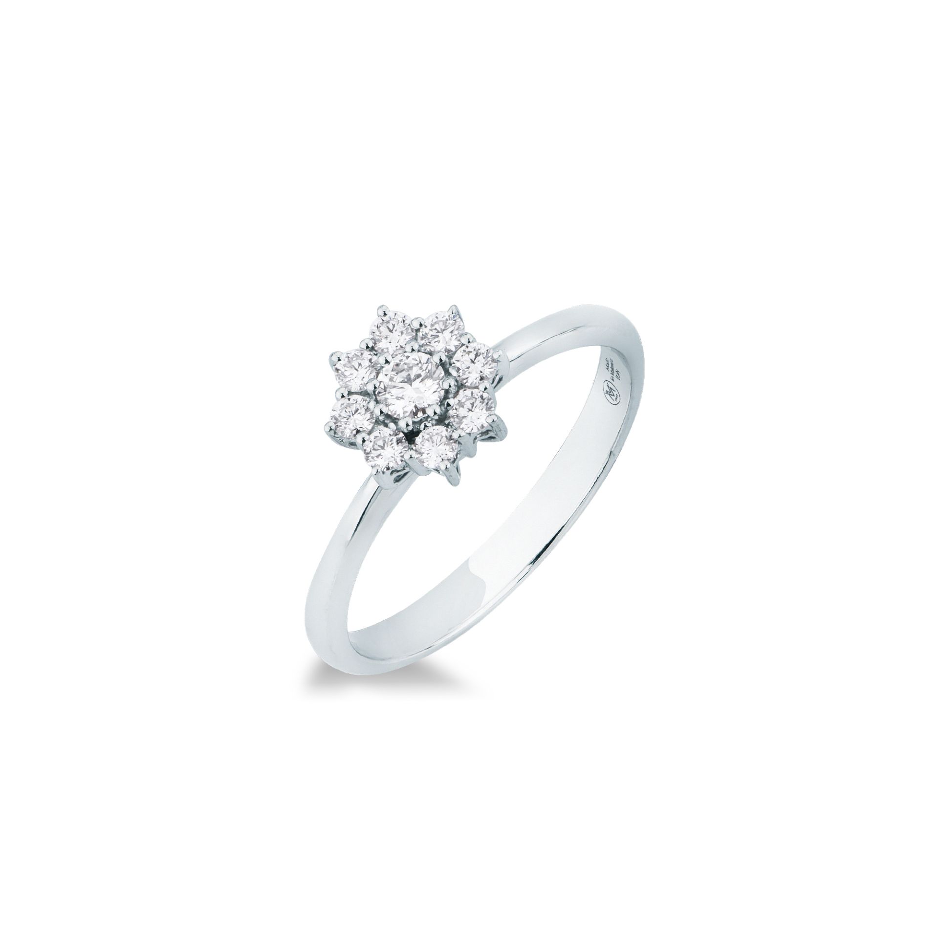 Anello con Diamante in Oro Bianco
