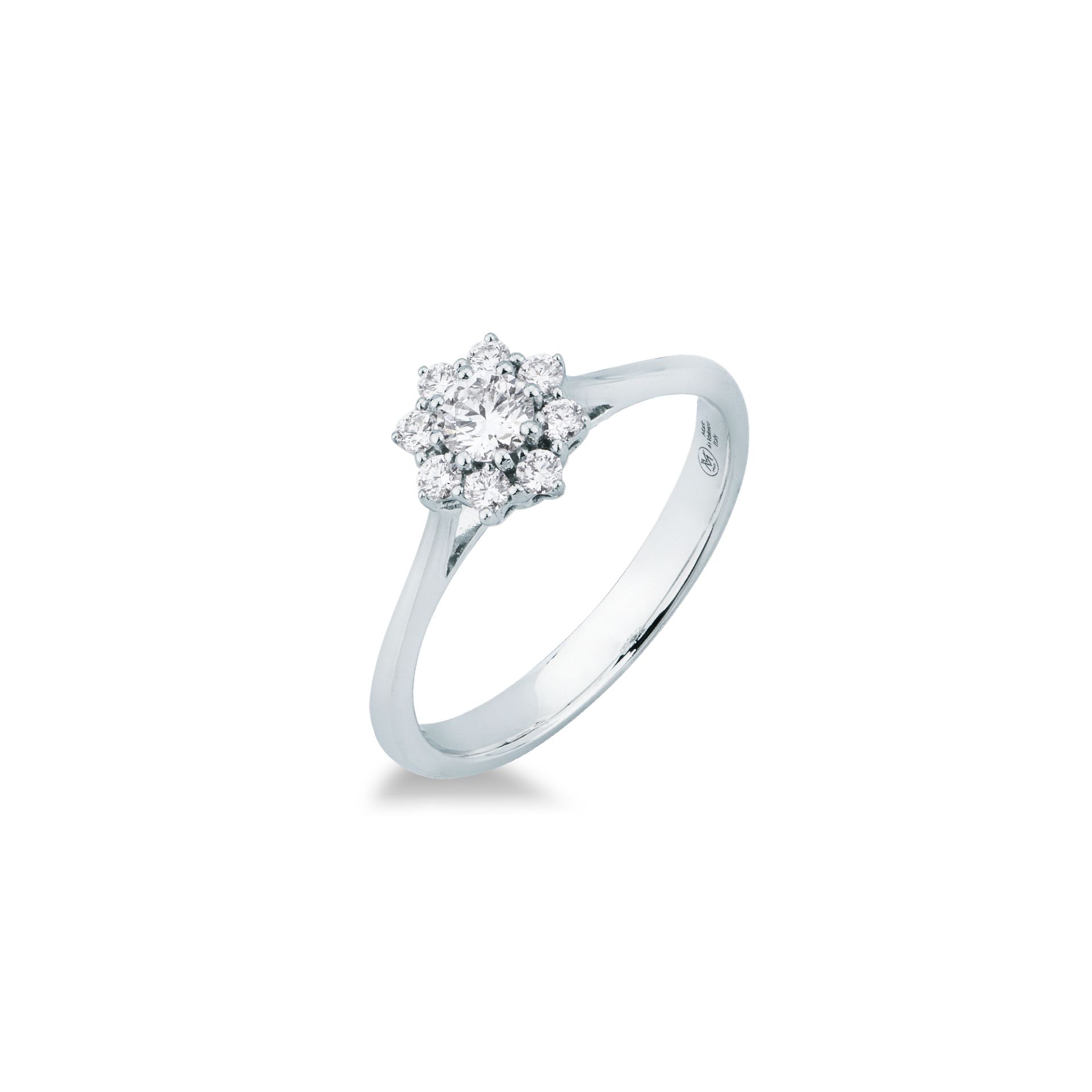 Anello con Diamante in Oro Bianco