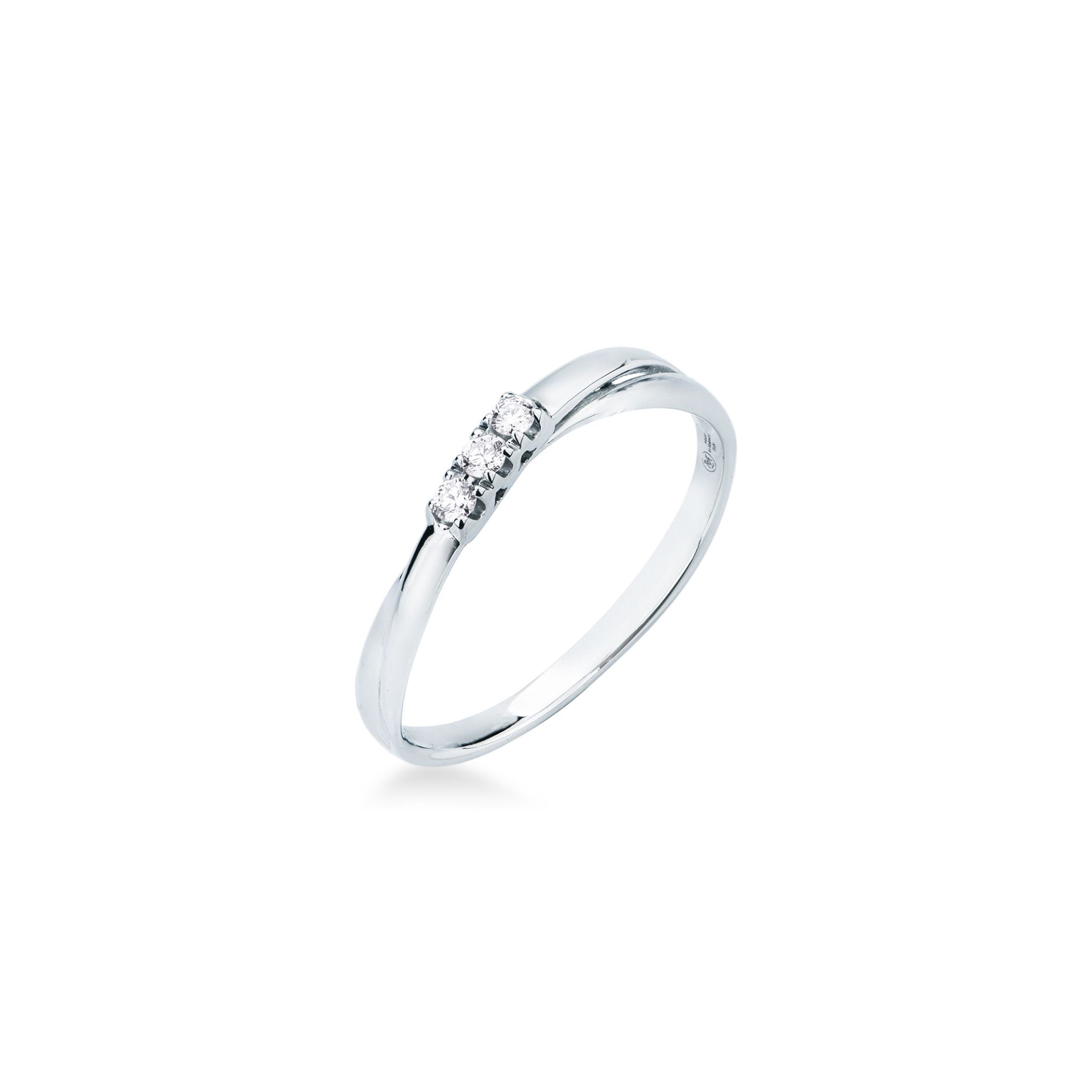 Anillo con diamante en oro blanco