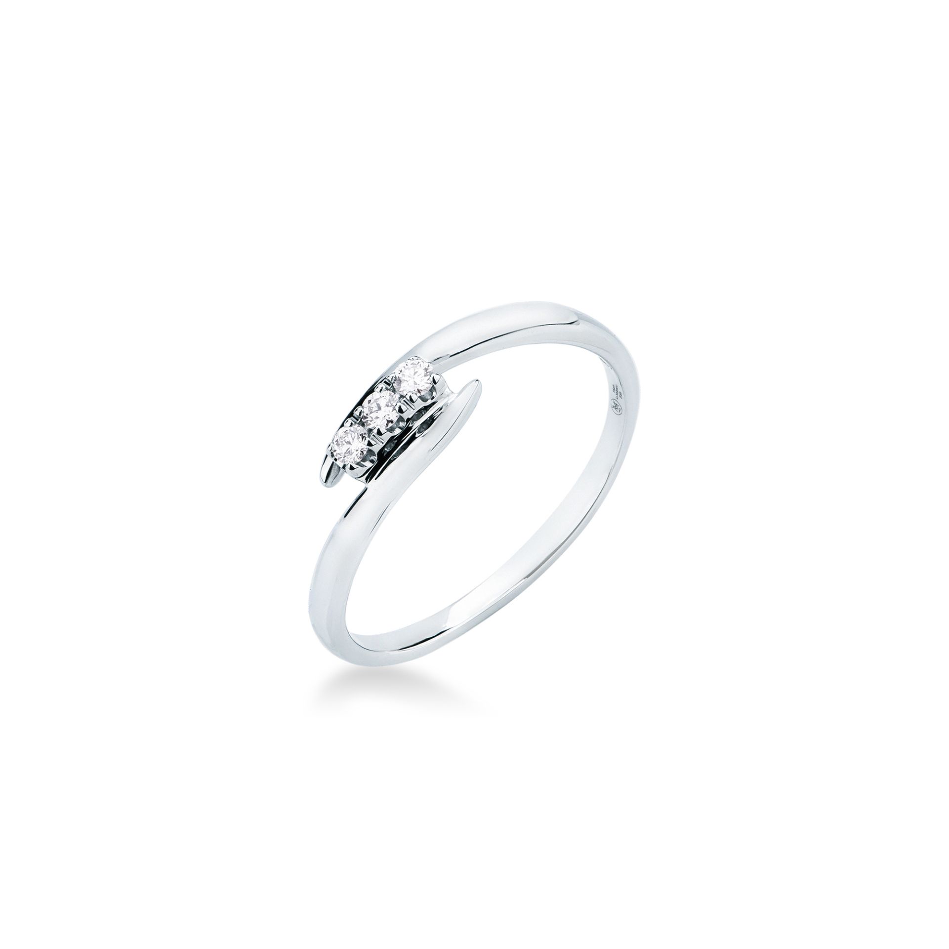 Anillo con diamante en oro blanco