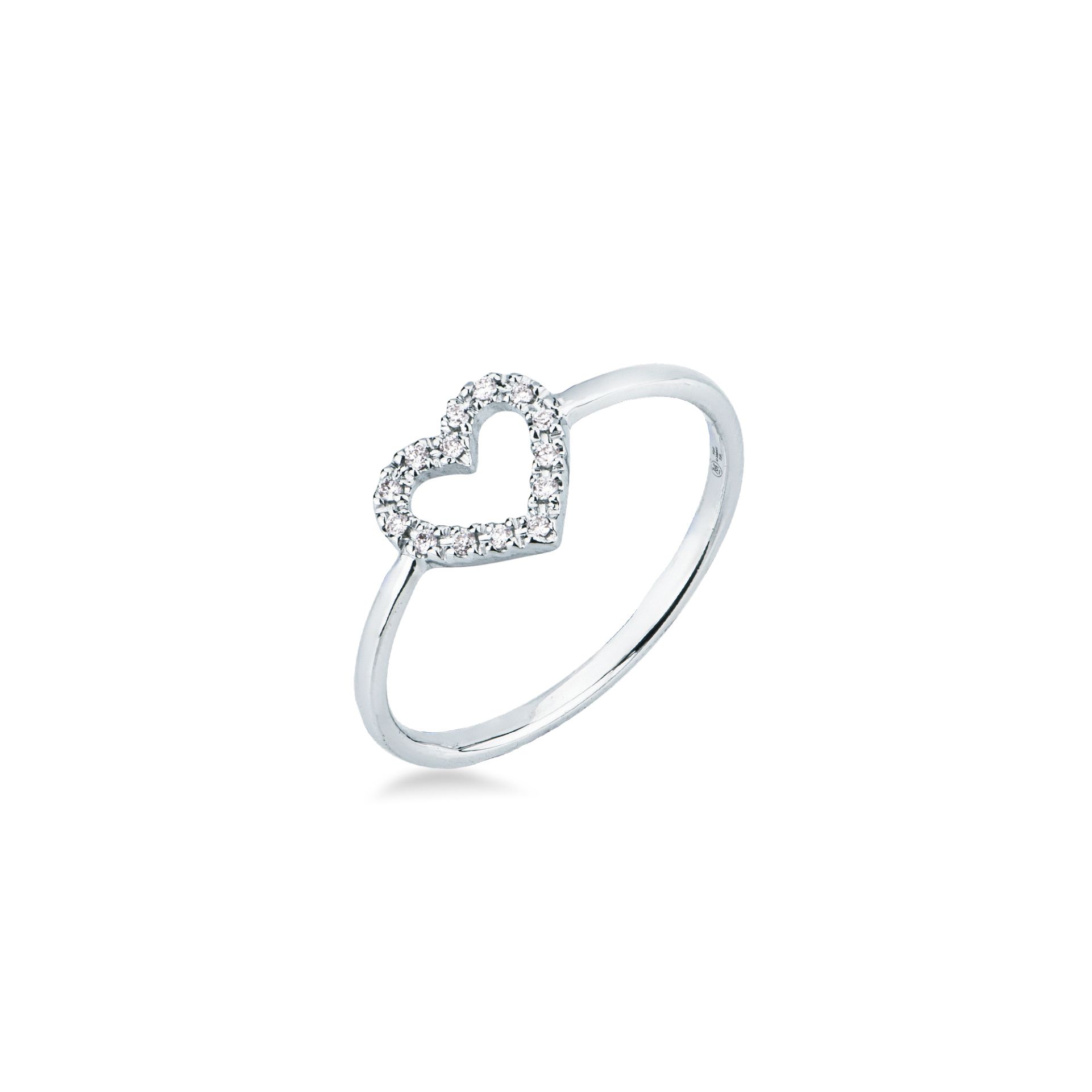 Anillo con diamante en oro blanco
