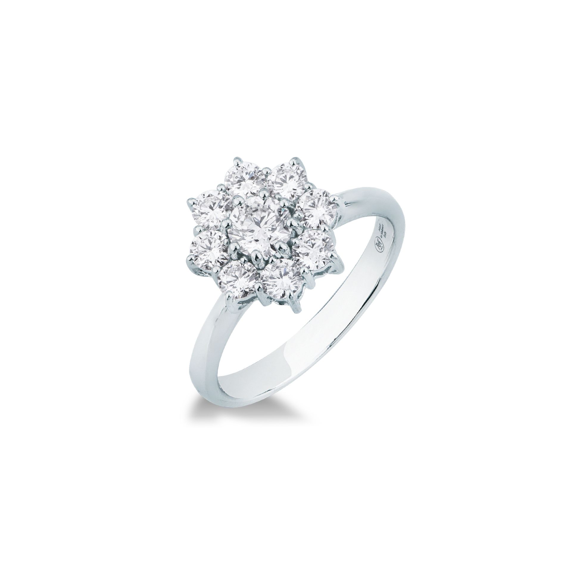 Anillo con diamante en oro blanco