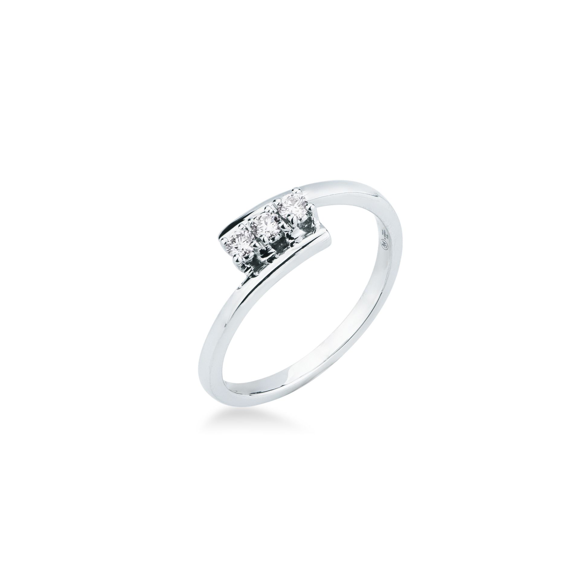 Anillo con diamante en oro blanco