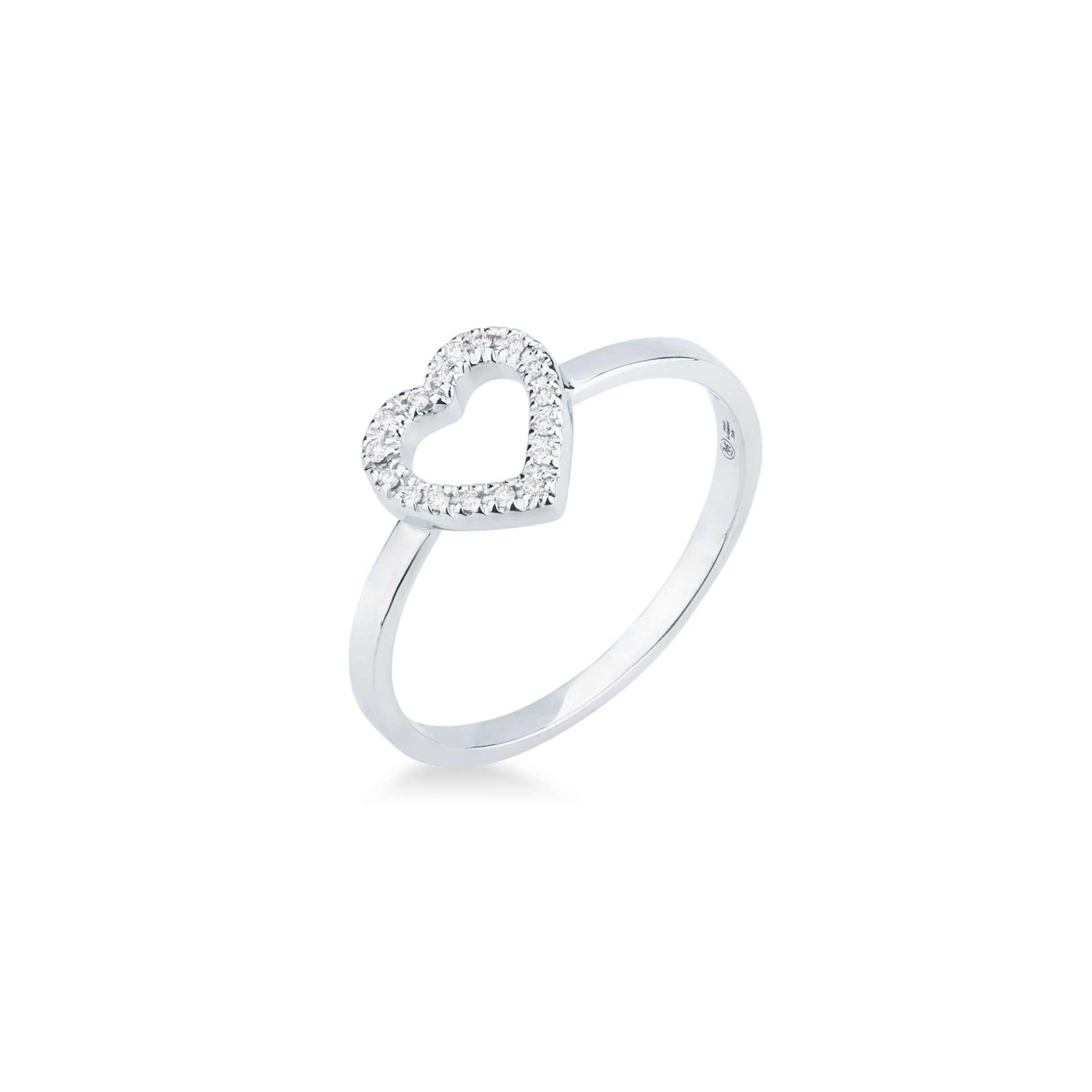 Anello con Diamante in Oro Bianco