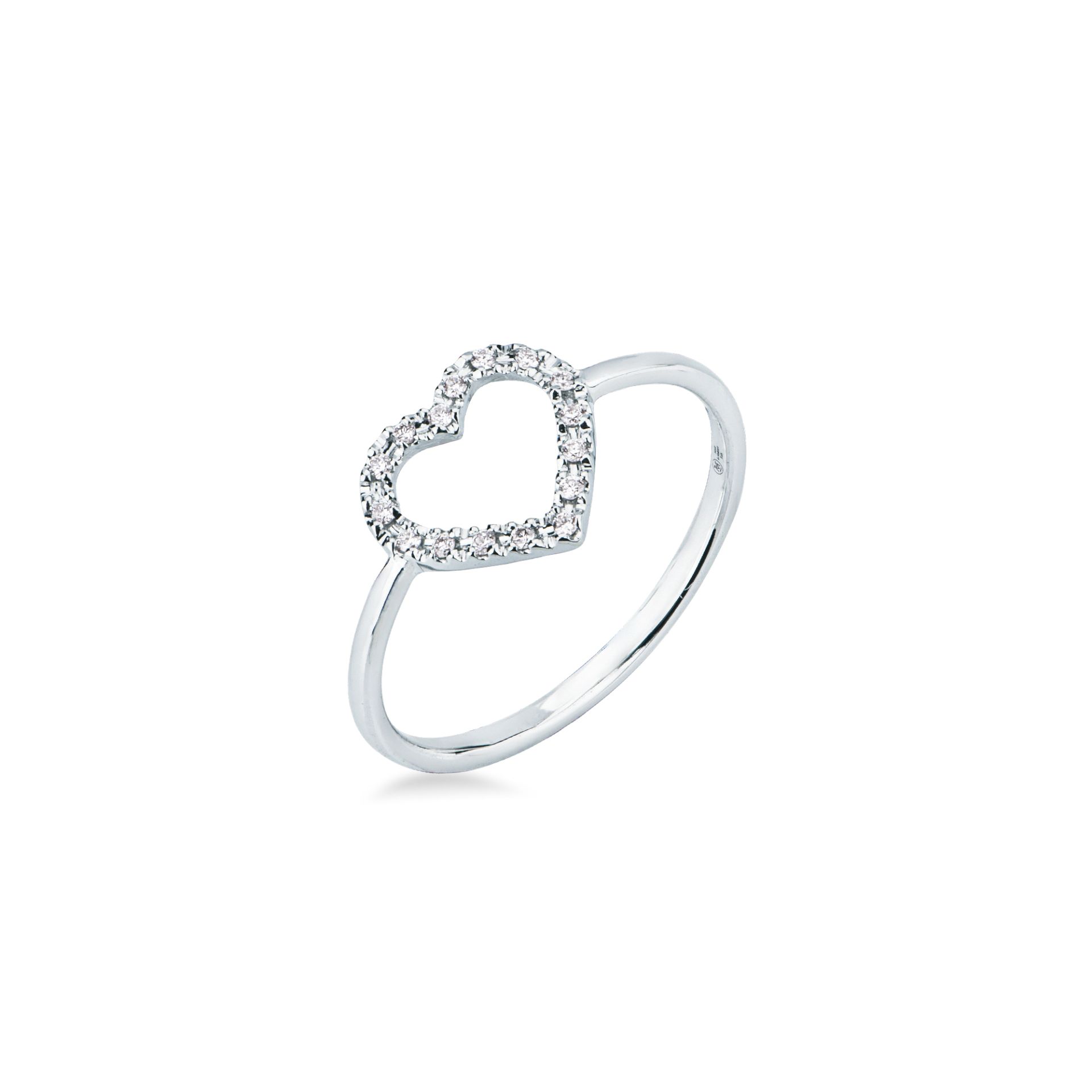 Anillo con diamante en oro blanco