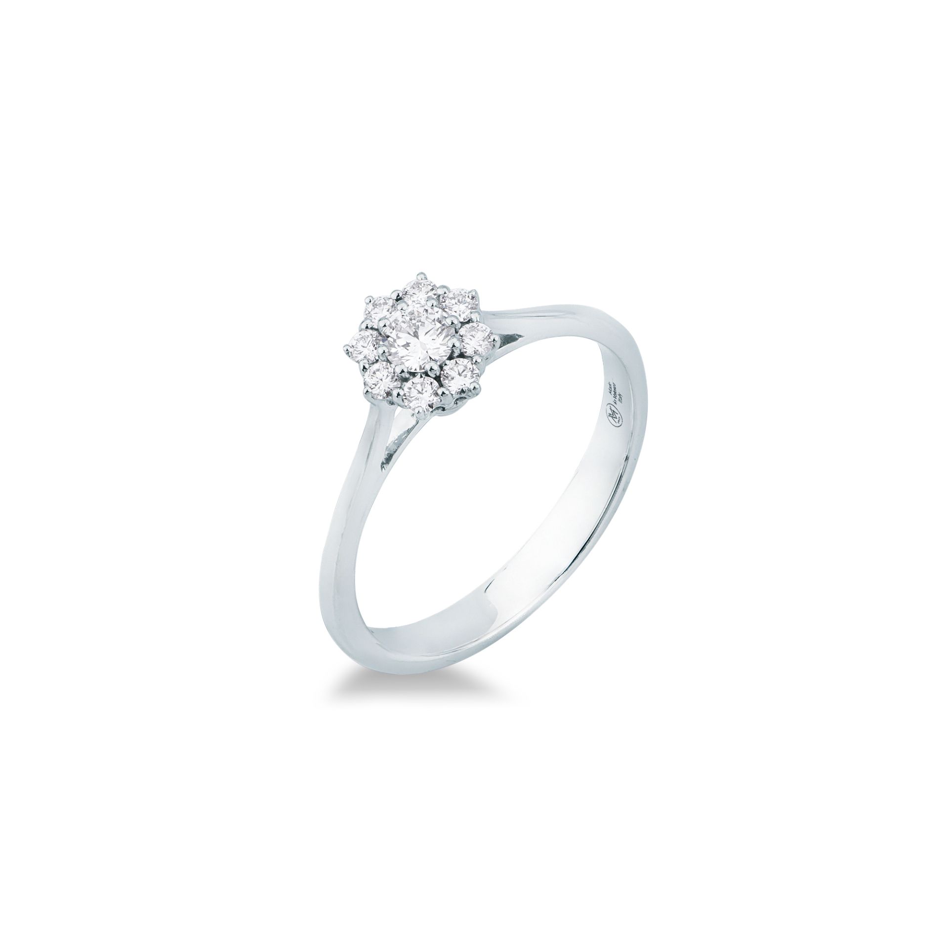 Anello con Diamante in Oro Bianco