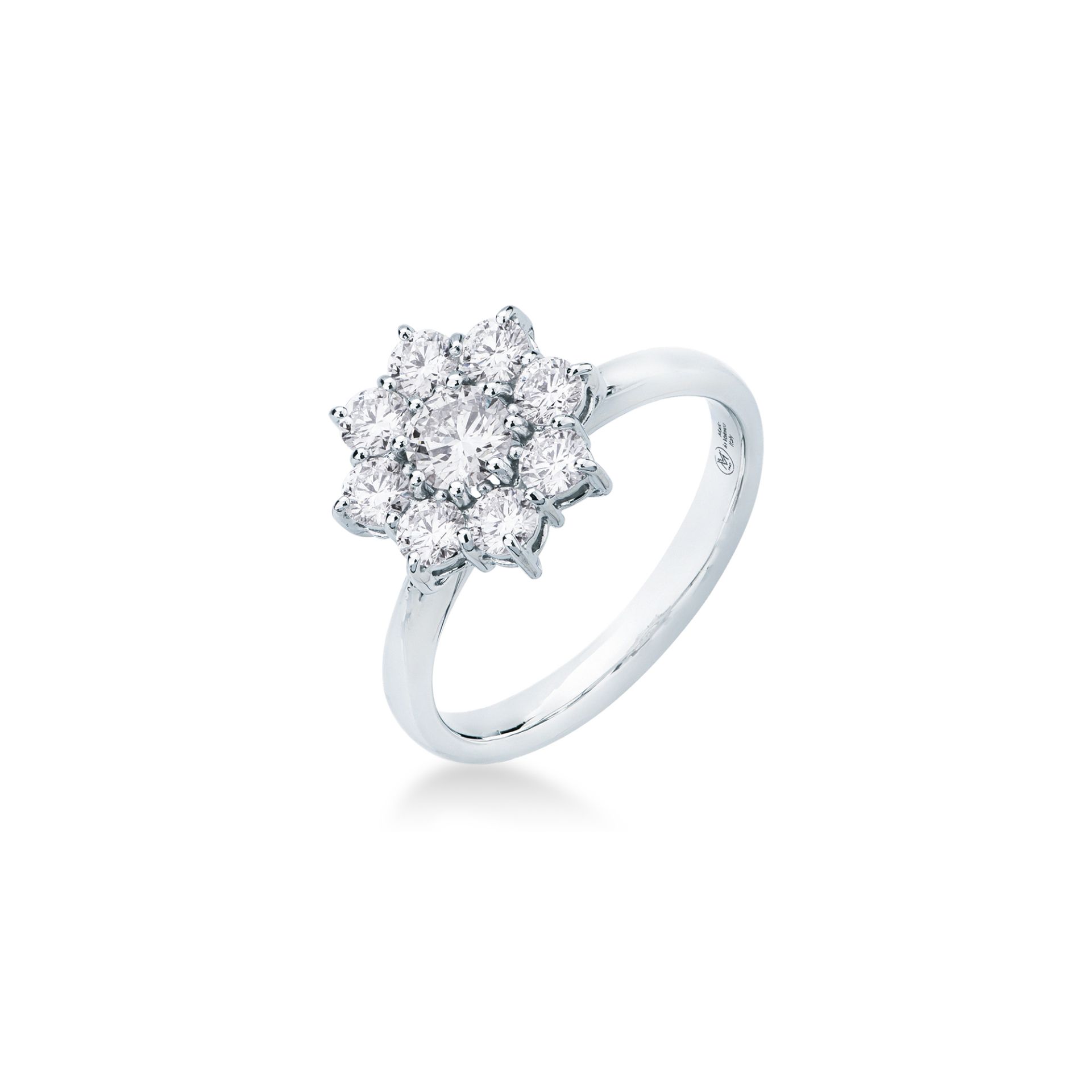 Anillo con diamante en oro blanco