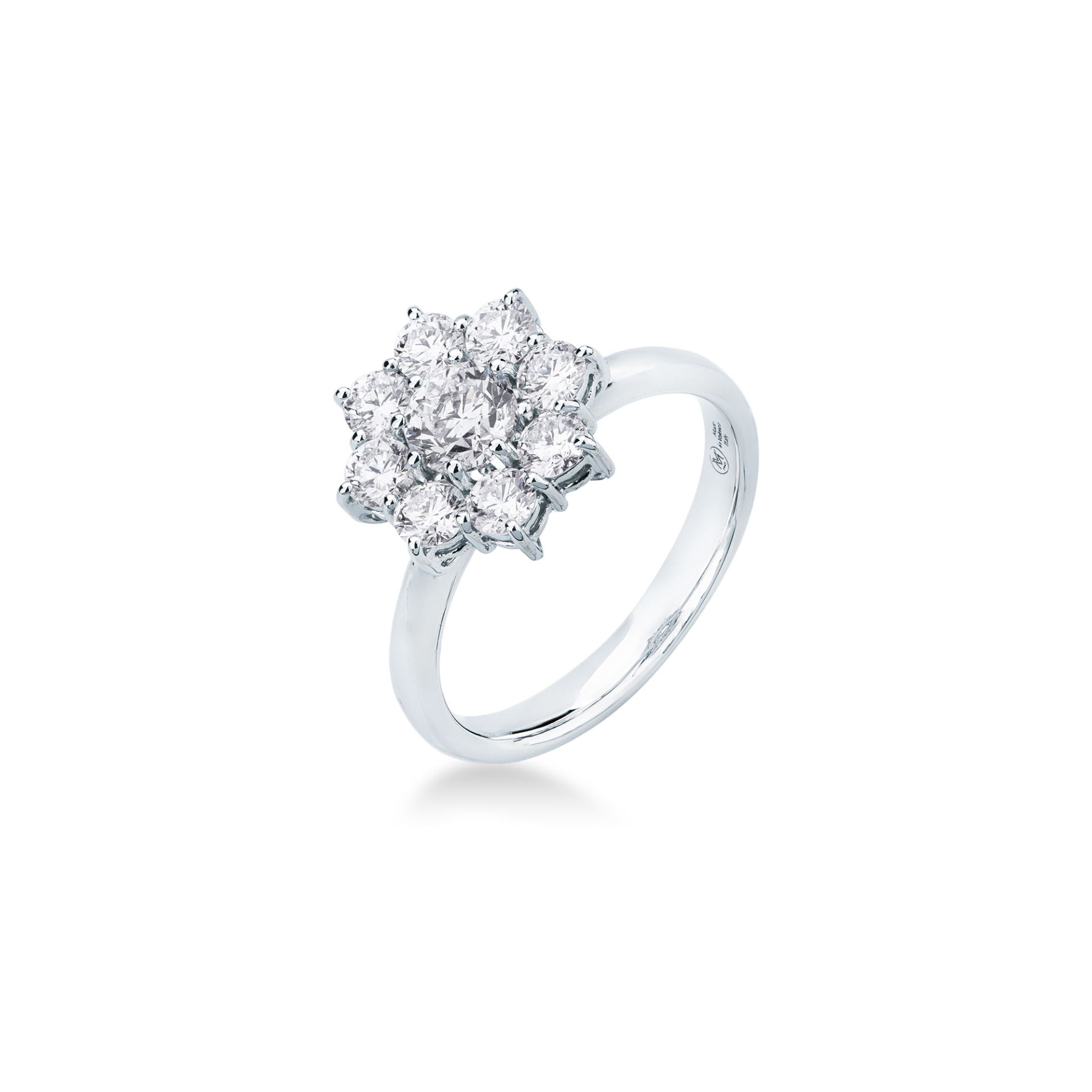 Anillo con diamante en oro blanco